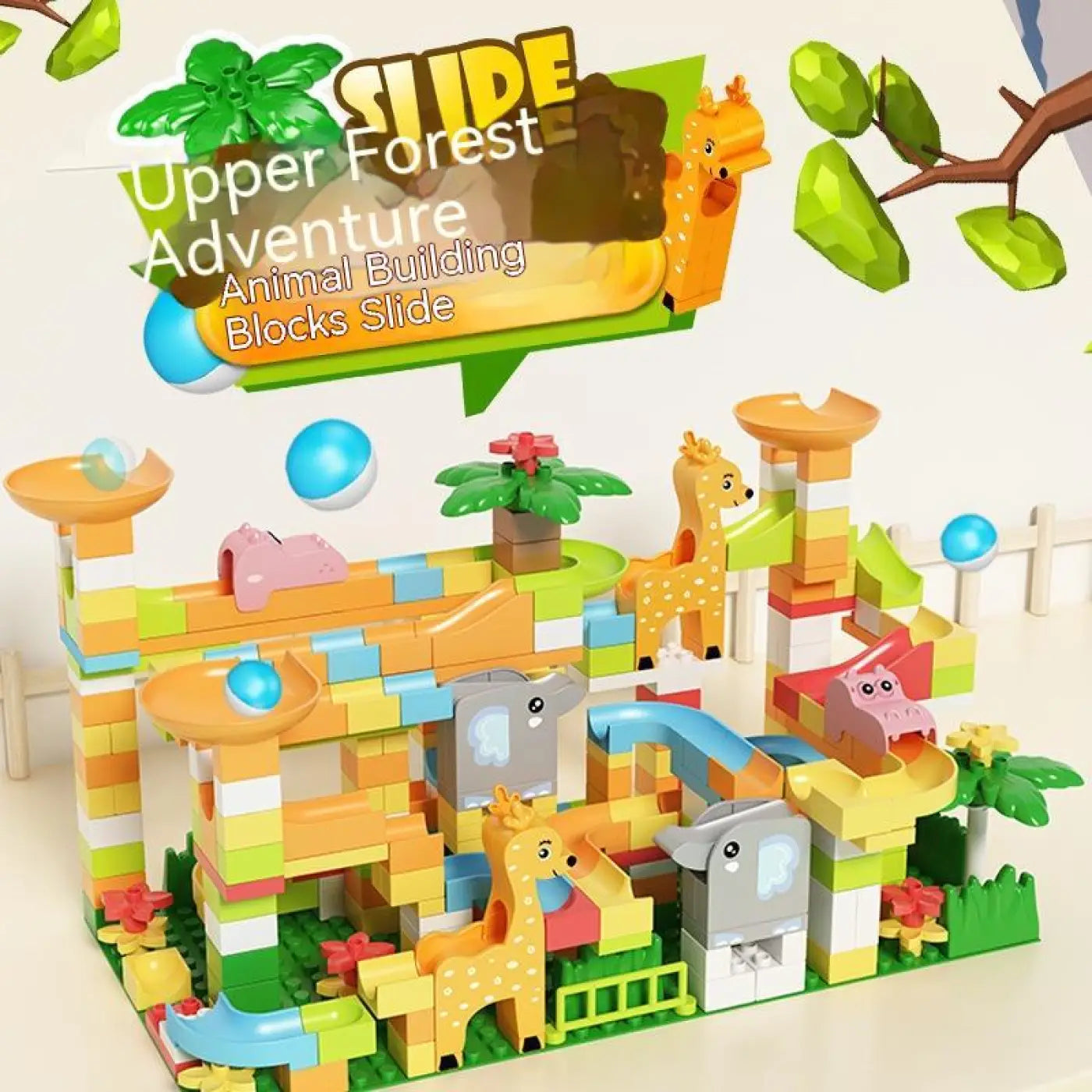 The Ball Depot ball game: Marble Race Run DIY Duplos Maze Balls Building Blocks