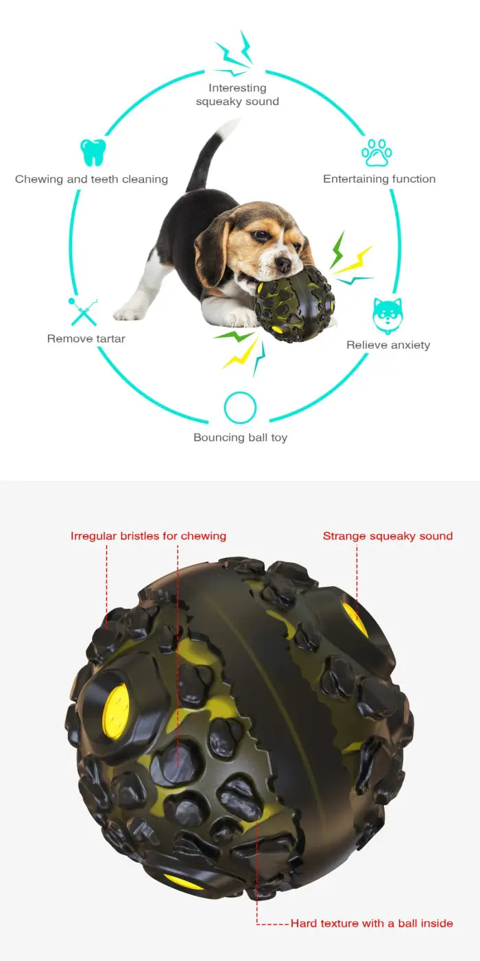 The Ball Depot dog ball: Meteorite Strange Sound Teether Dog Ball