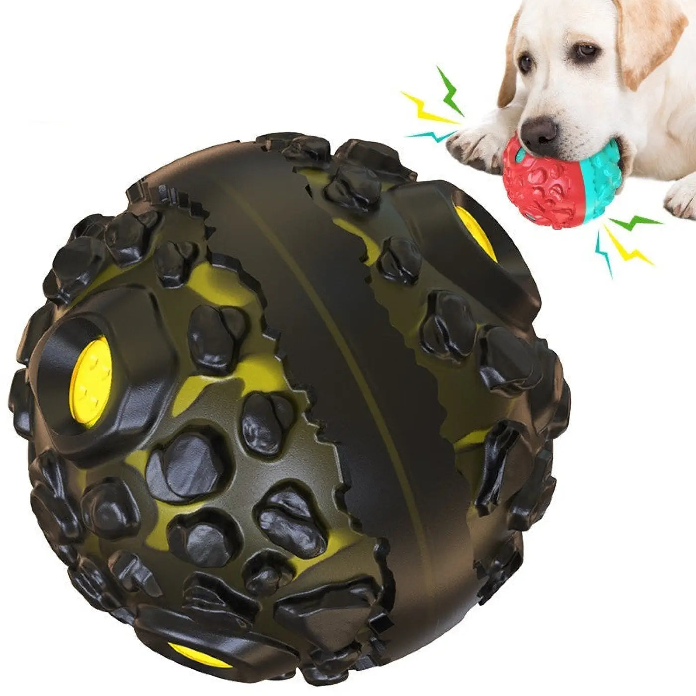 The Ball Depot dog ball: Meteorite Strange Sound Teether Dog Ball