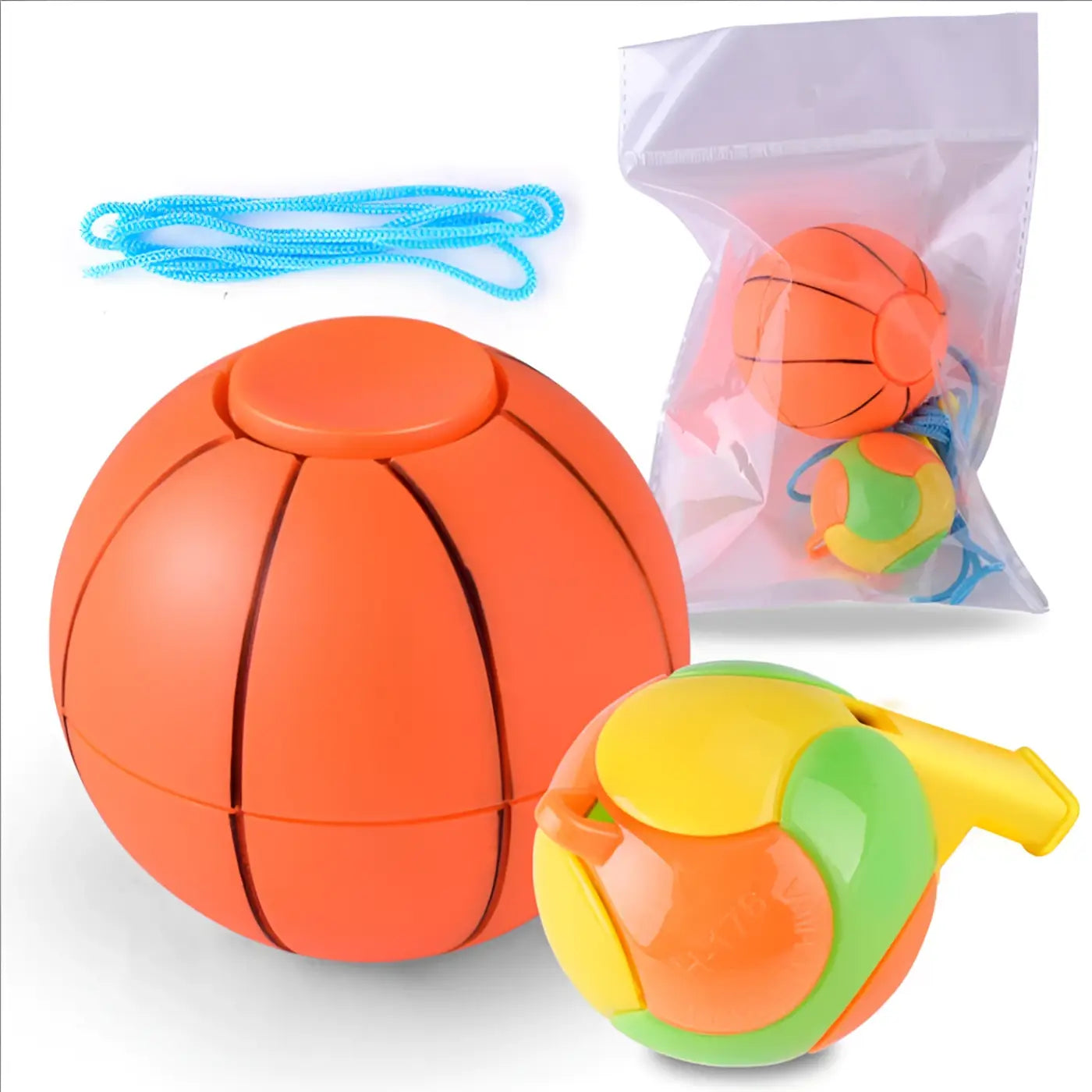 The Ball Depot Accessories: Mini Fingertip Soccer/Basketball Top and whistle