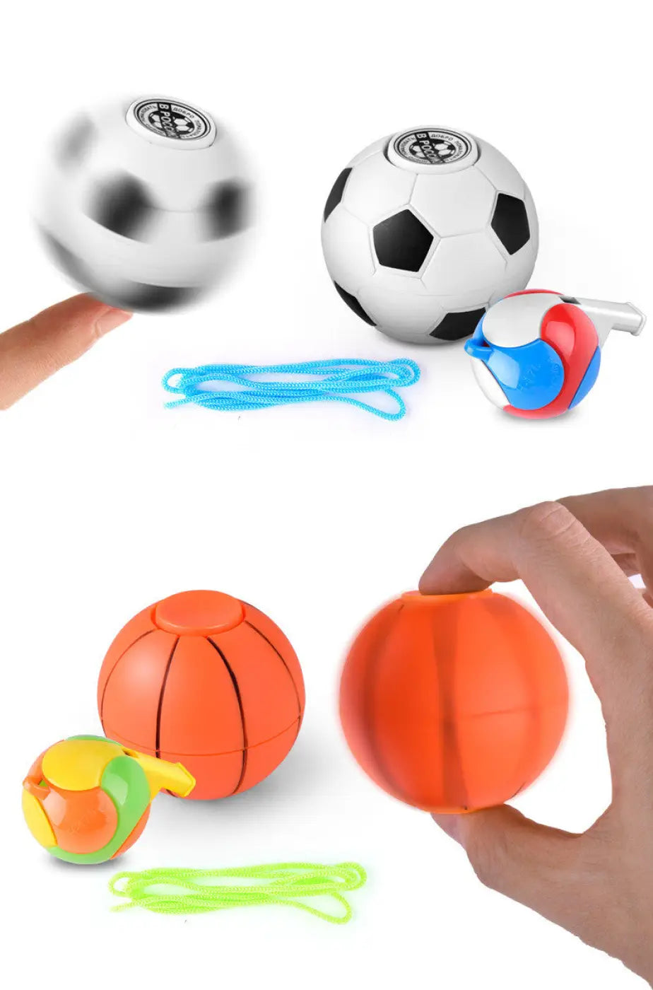 The Ball Depot Accessories: Mini Fingertip Soccer/Basketball Top and whistle