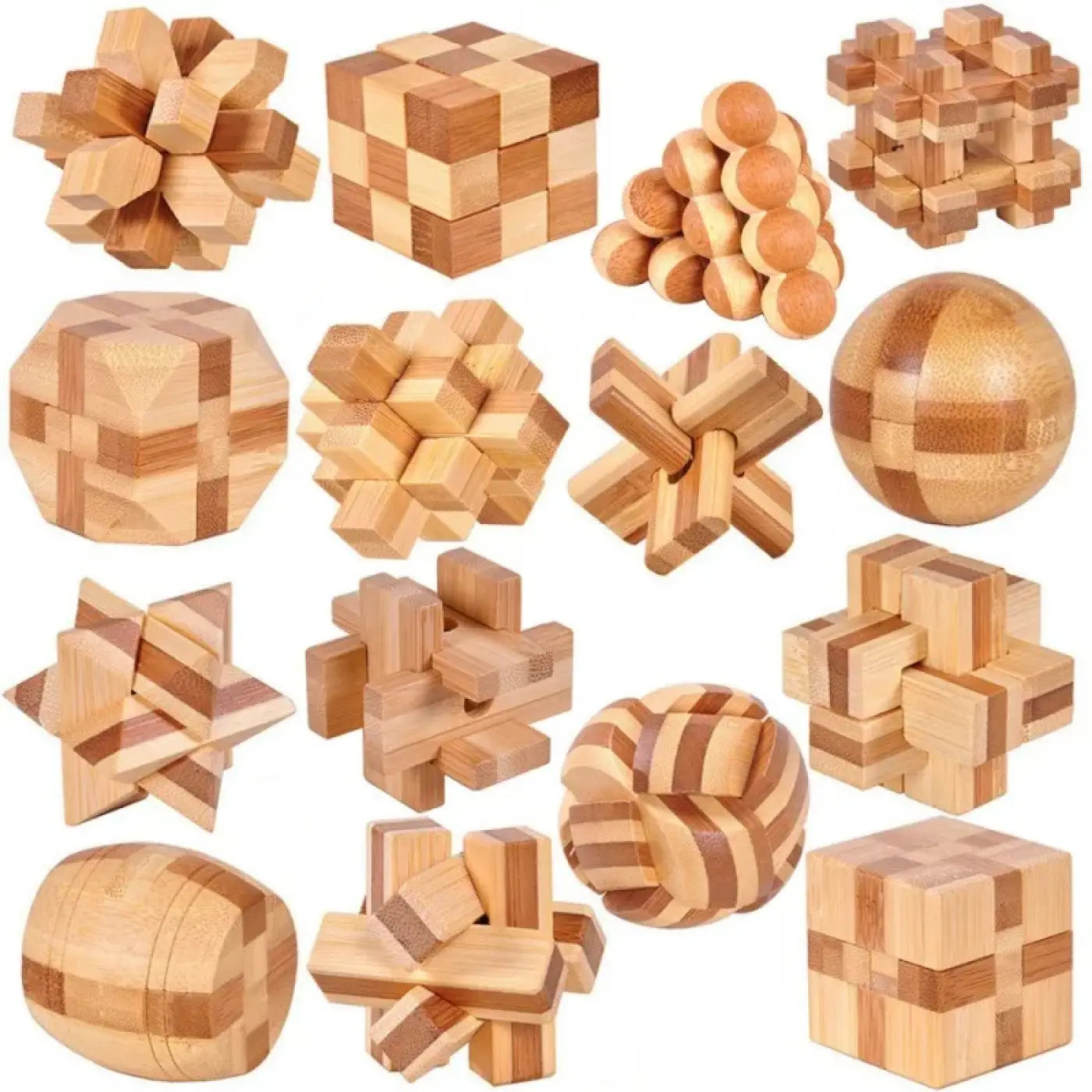 The Ball Depot : Mini Wooden Kong Ming Lock Lu Ban Lock IQ Brain Teaser Educational Toy Children Montessori 3D Puzzles Game Unlock Toys Kid Adult