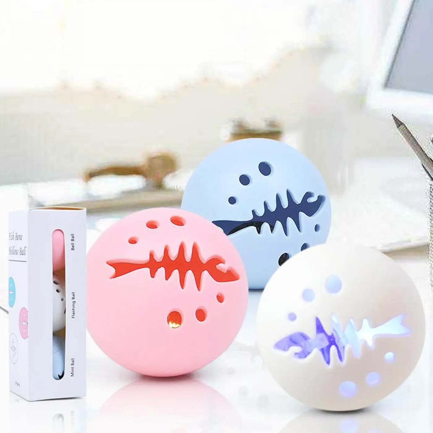 The Ball Depot Cat Balls: Mint Bell Glow Cat Ball
