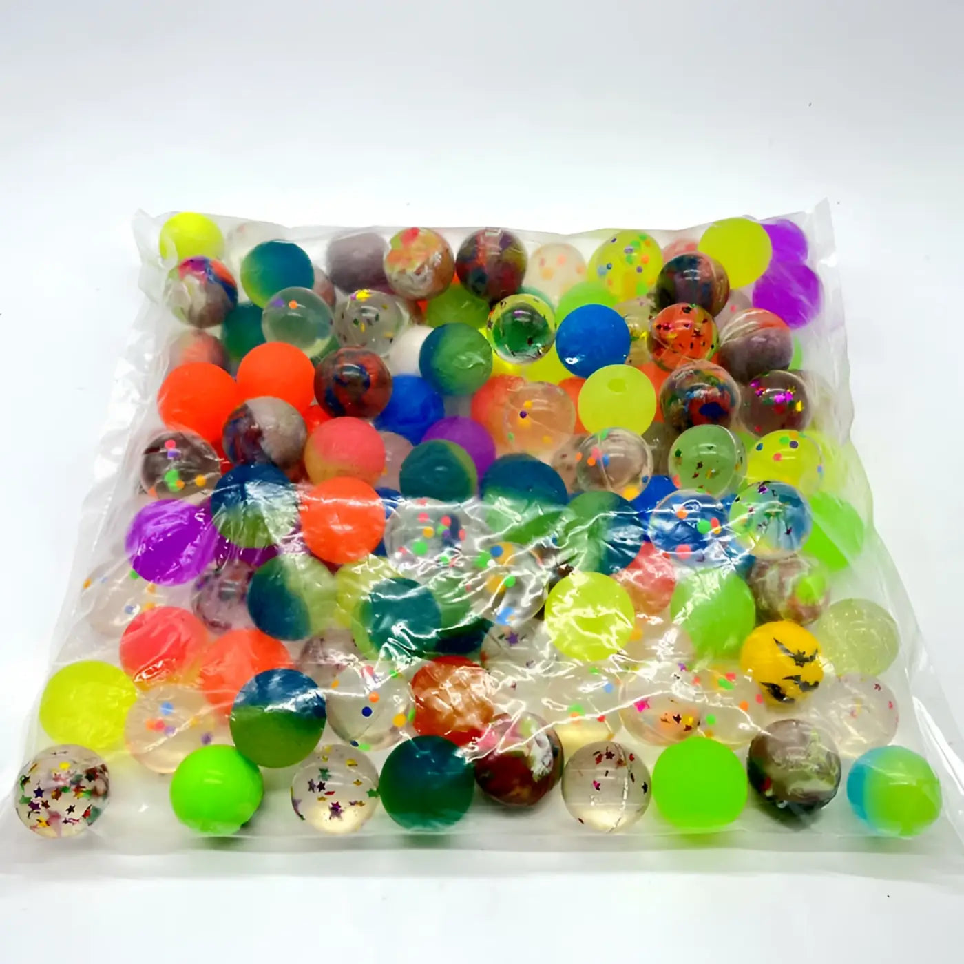 The Ball Depot bouncy ball: Mixed Bouncy Gacha Machine Children's Festival Balls - 100pcs