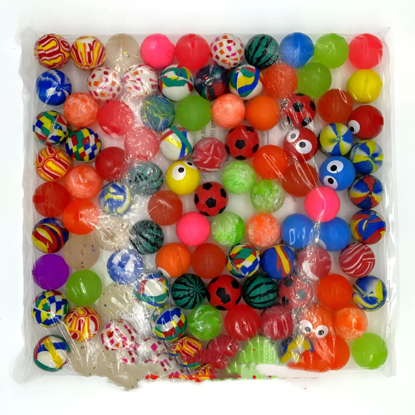 The Ball Depot bouncy ball: Mixed Bouncy Gacha Machine Children's Festival Balls - 100pcs
