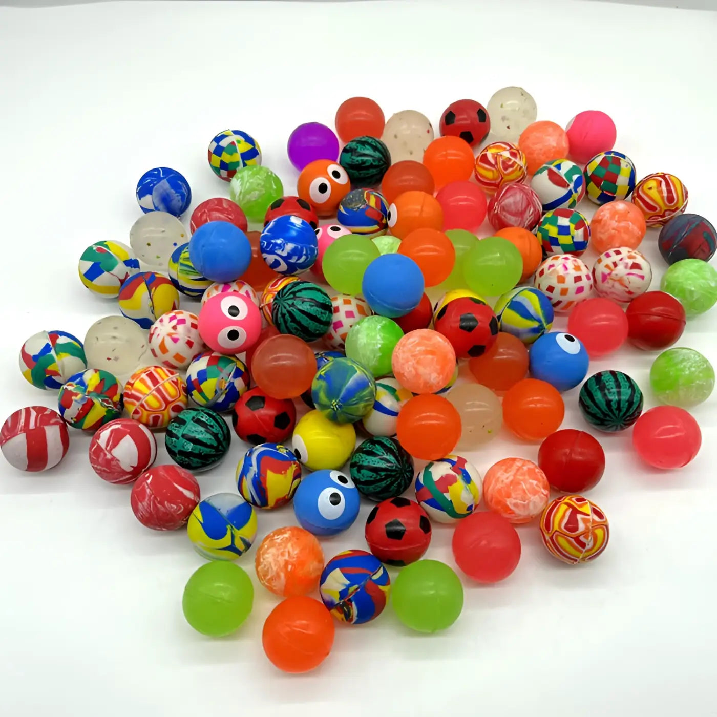 The Ball Depot bouncy ball: Mixed Bouncy Gacha Machine Children's Festival Balls - 100pcs