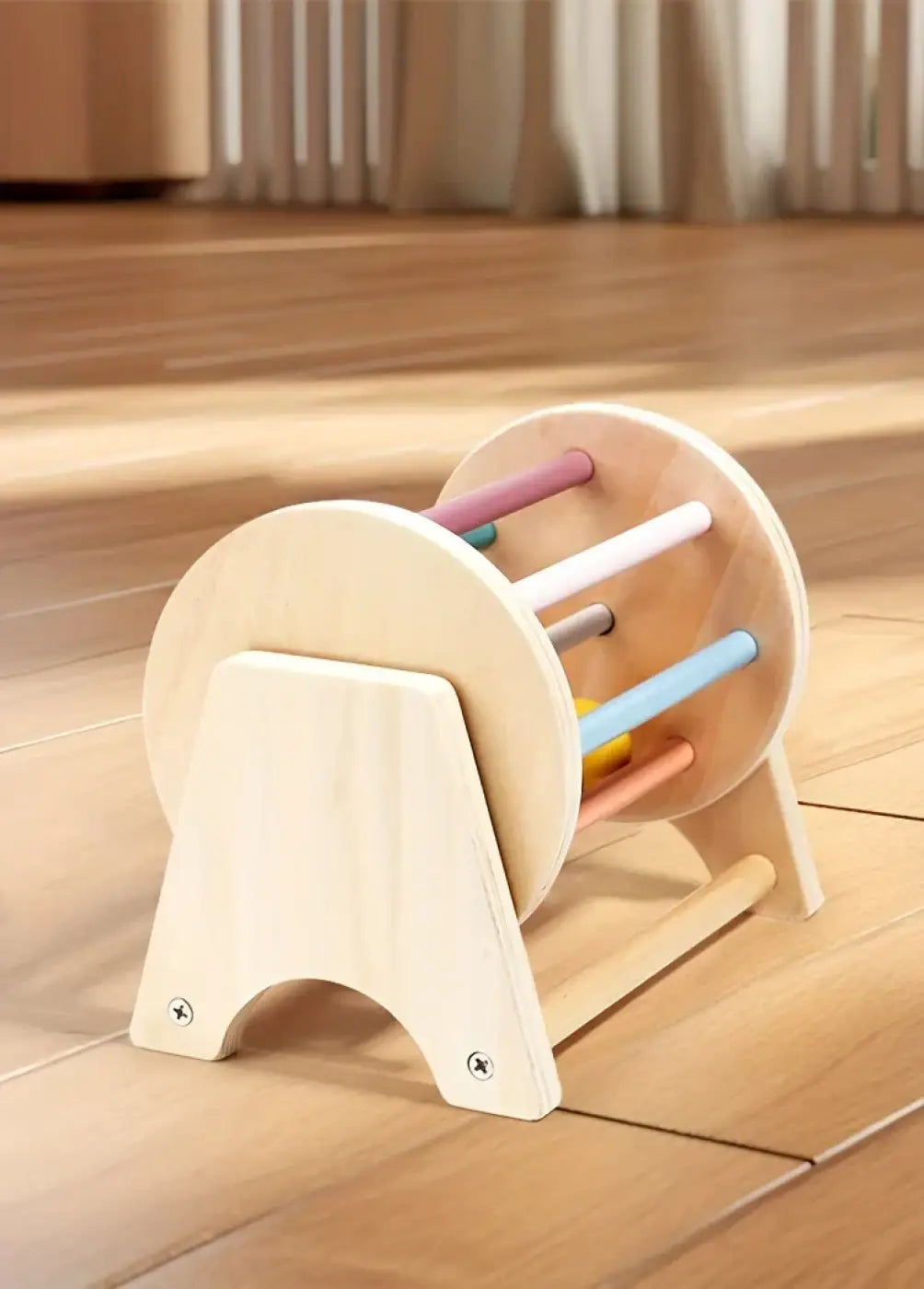 The Ball Depot musical drum ball set: Montessori Wooden Rolling Drum Set