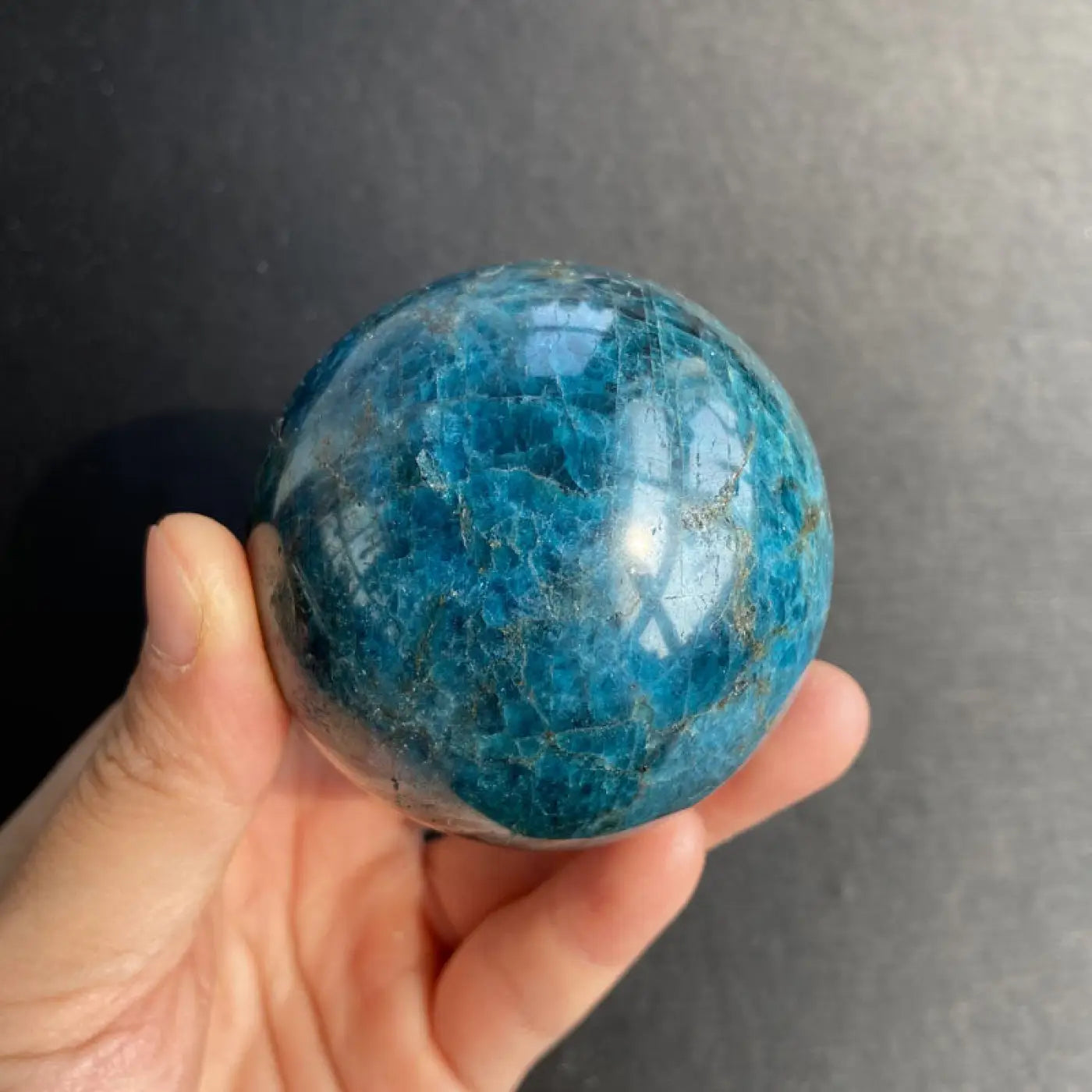 The Ball Depot decorative ball: Natural Crystal Blue Apatite Ball