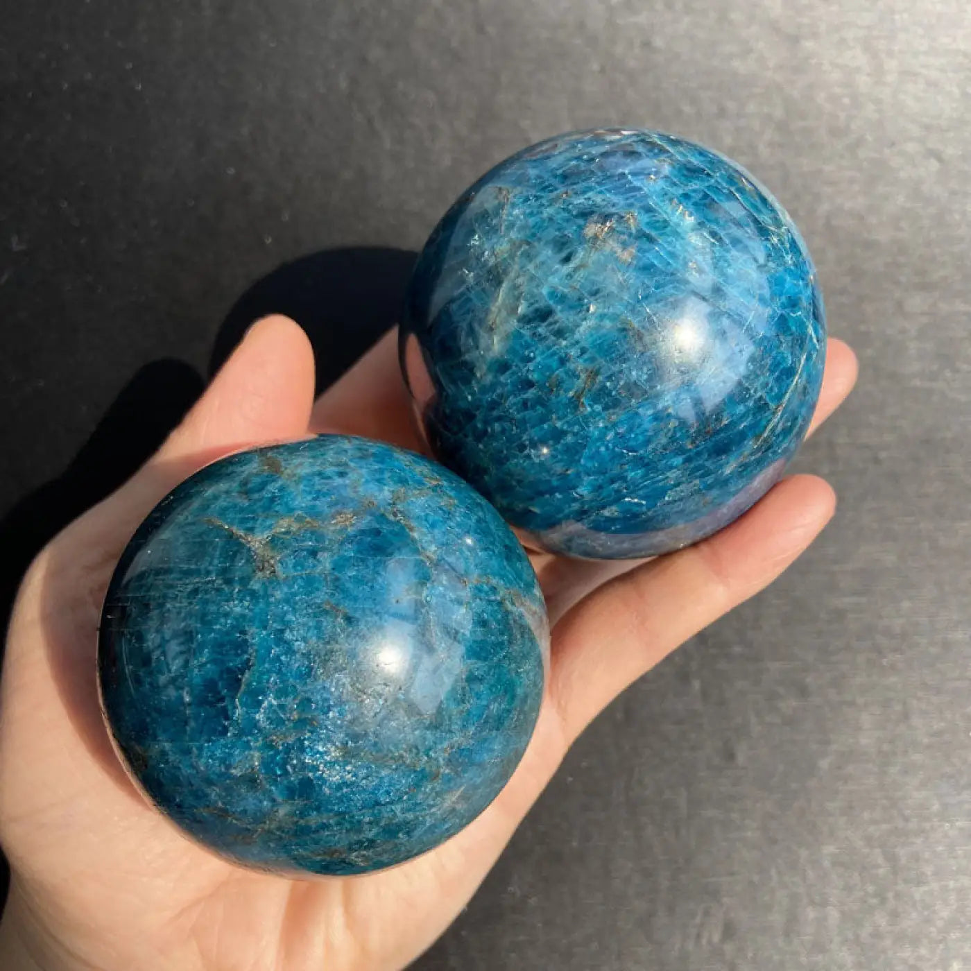 The Ball Depot decorative ball: Natural Crystal Blue Apatite Ball