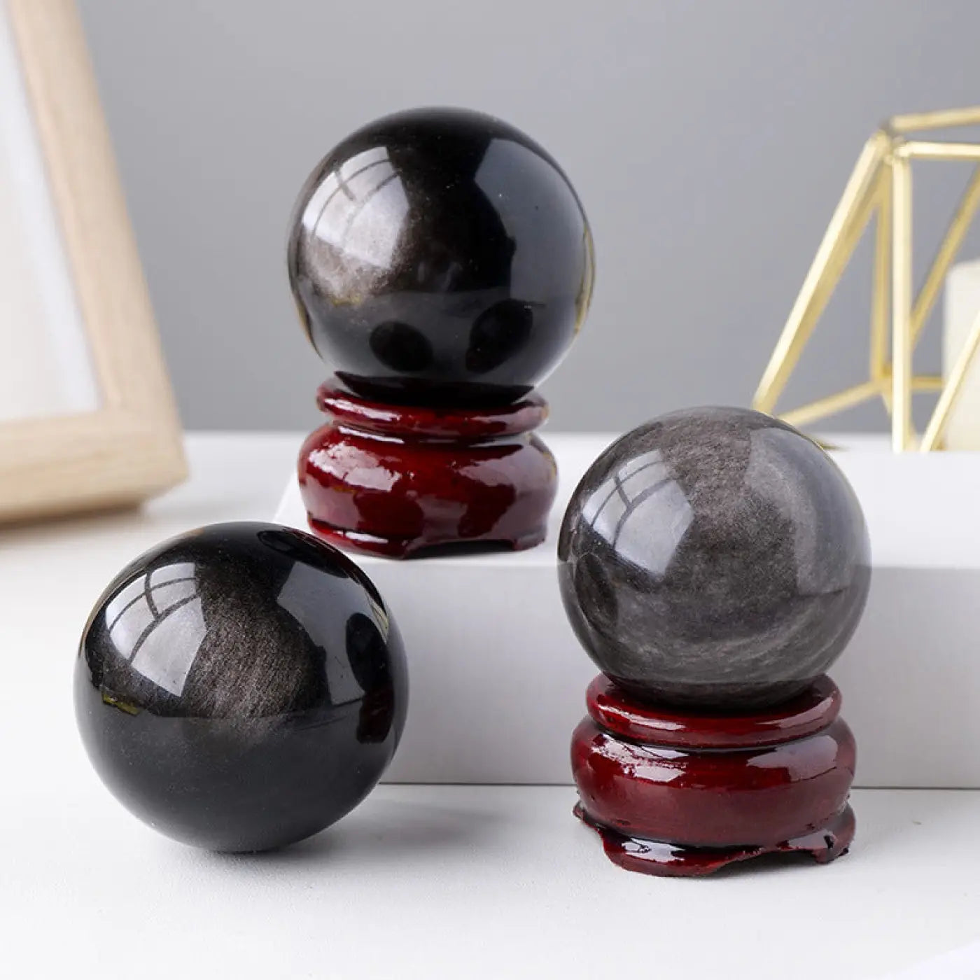 The Ball Depot rock balls: Natural Obsidian Ball Ornaments