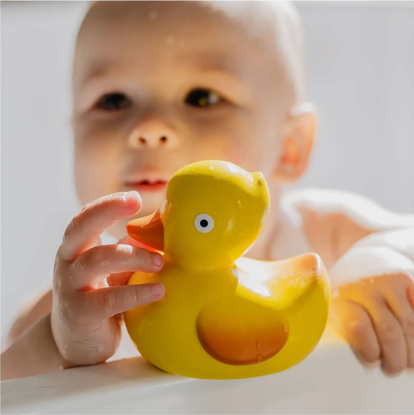 CaaOcho Natural Rubber Toys baby balls: Natural Rubber Ducky Non-Toxic Bath Toy