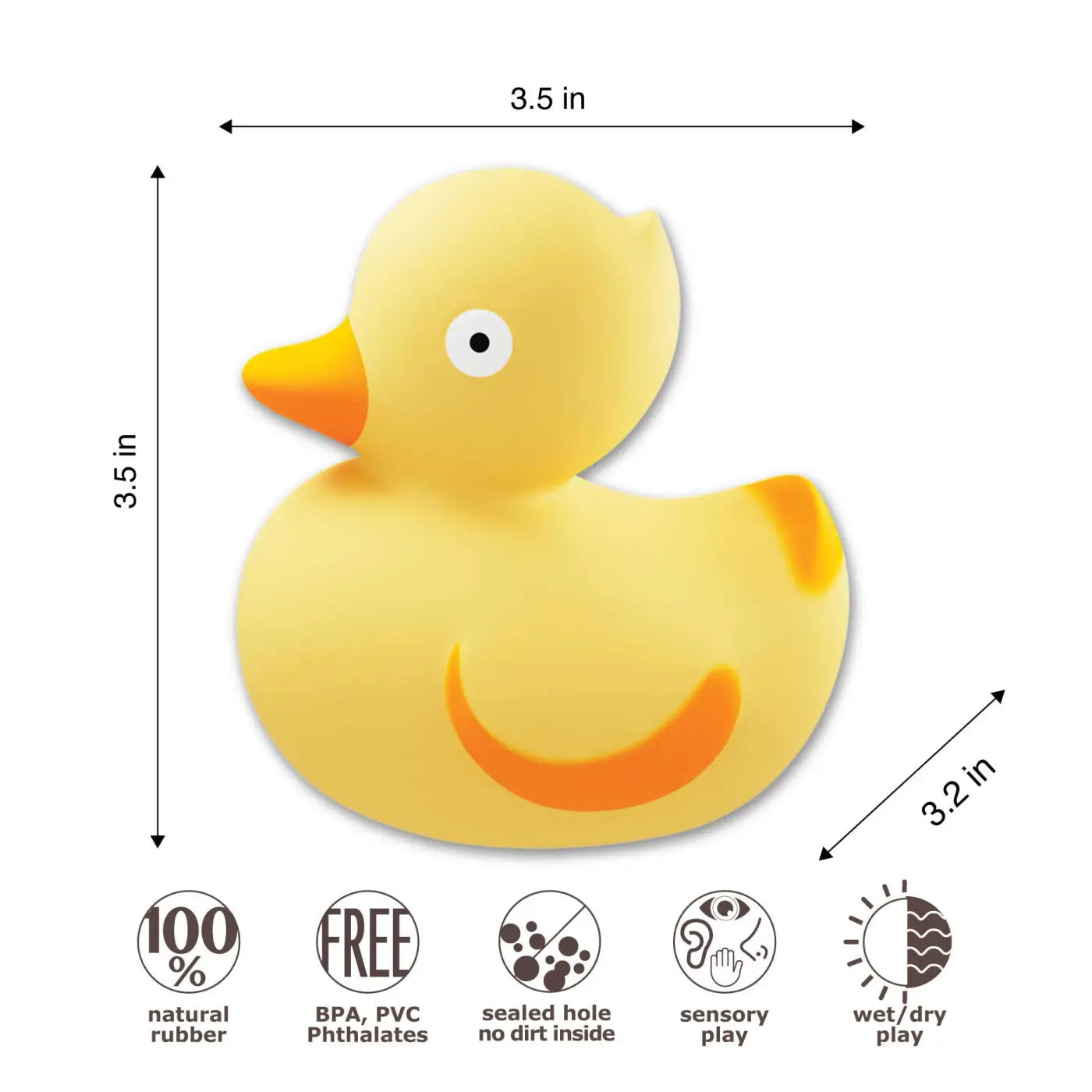 CaaOcho Natural Rubber Toys baby balls: Natural Rubber Ducky Non-Toxic Bath Toy