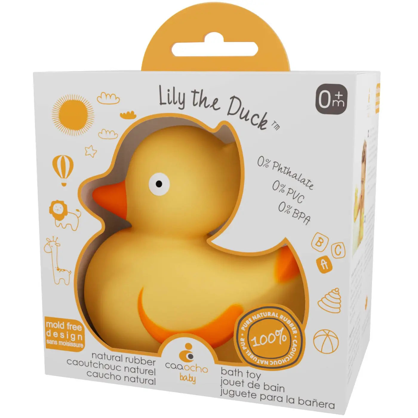 CaaOcho Natural Rubber Toys baby balls: Natural Rubber Ducky Non-Toxic Bath Toy