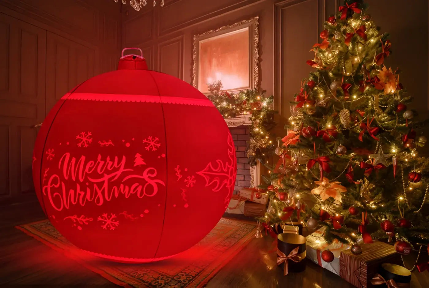 The Ball Depot holiday balls: New LED Light Inflatable Christmas Ball Outdoor Decoration