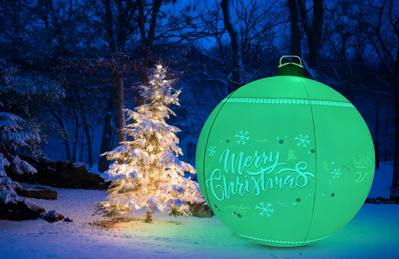 The Ball Depot holiday balls: New LED Light Inflatable Christmas Ball Outdoor Decoration