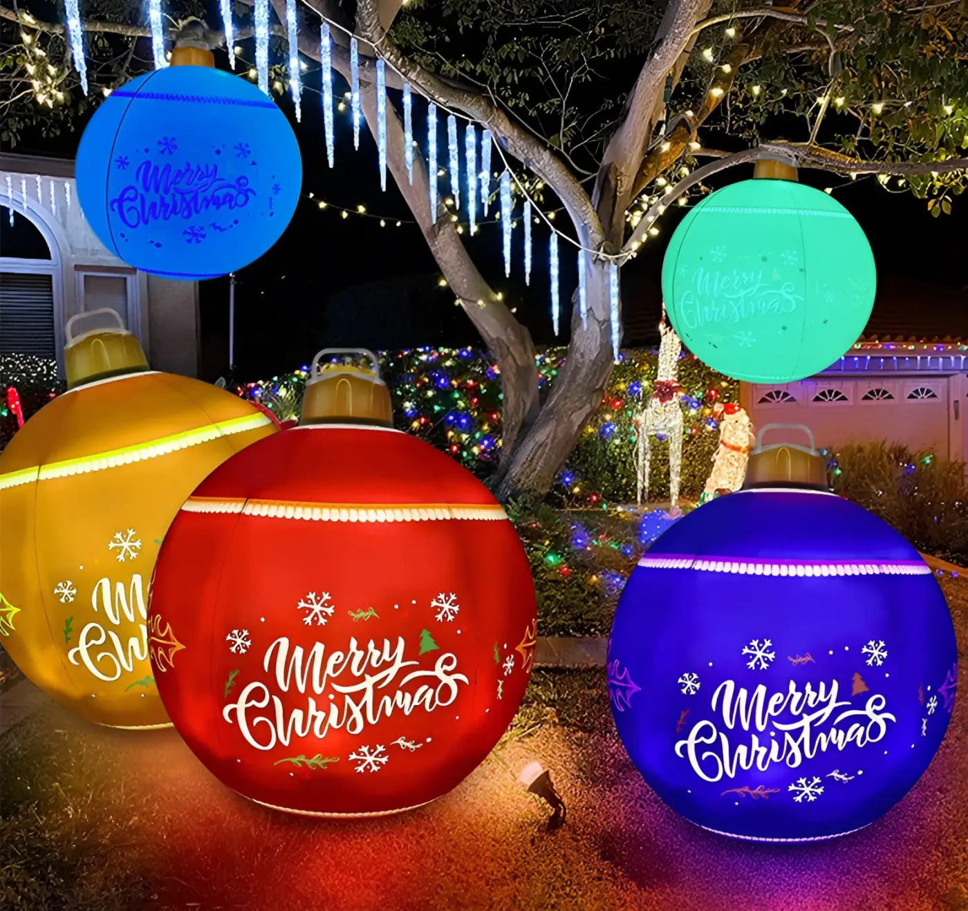 The Ball Depot holiday balls: New LED Light Inflatable Christmas Ball Outdoor Decoration