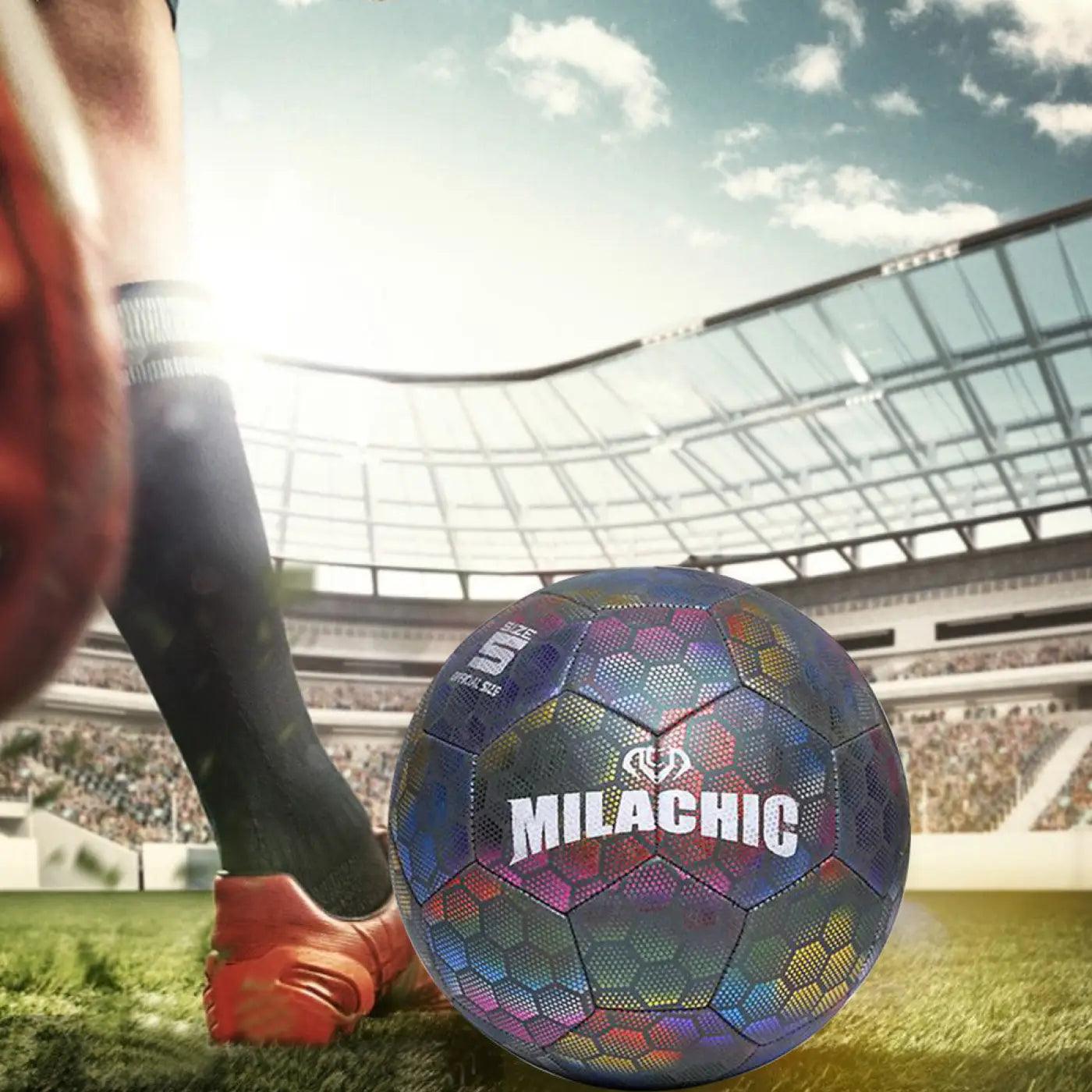 The Ball Depot soccer ball: No.4 And No.5 Glow Reflective Soccer Ball