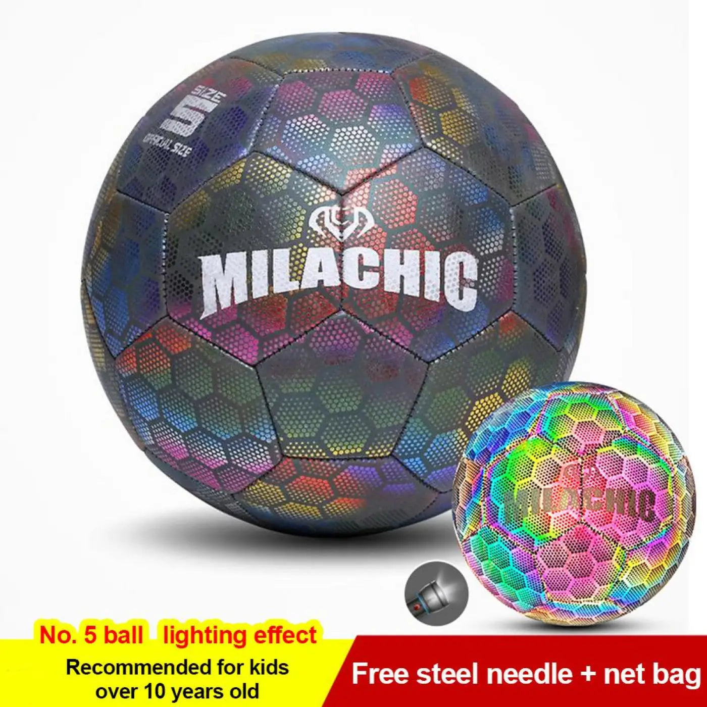 The Ball Depot soccer ball: No.4 And No.5 Glow Reflective Soccer Ball