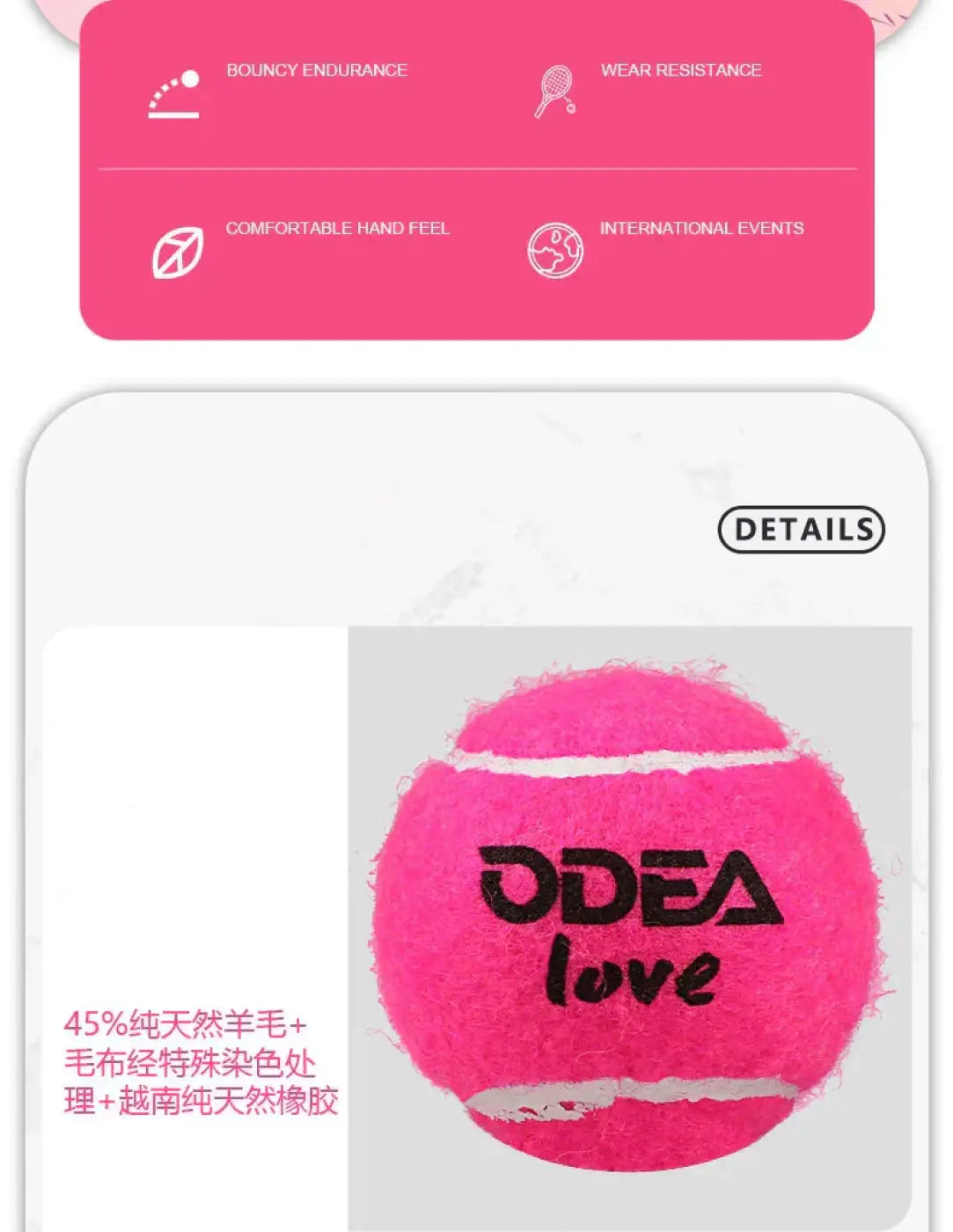 The Ball Depot tennis balls: ODEA Professional Tennis Pink Training Ball