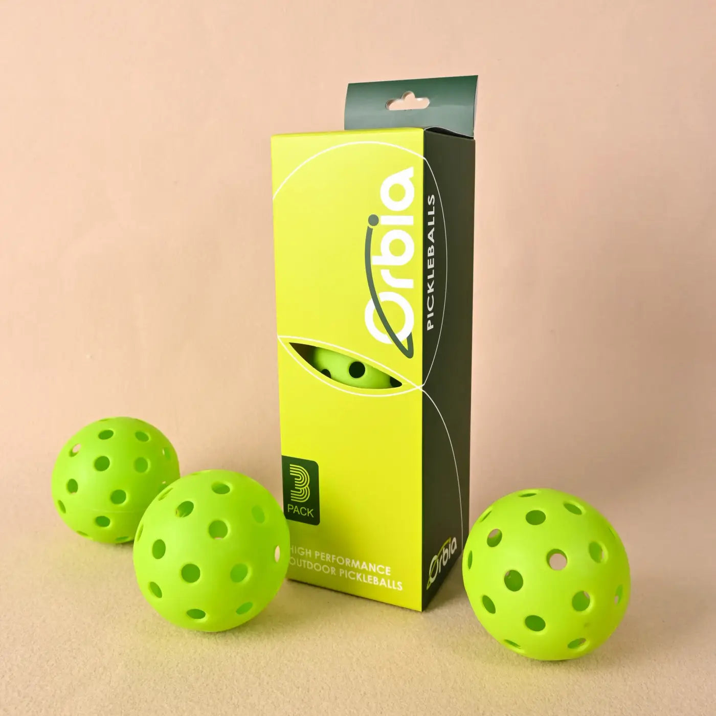 The Ball Depot : Orbia Sports 3Pcs Durable Pickleball Balls Outdoor 40 Holes Training Pickleball Accessories 74mm Standard Pickle Balls