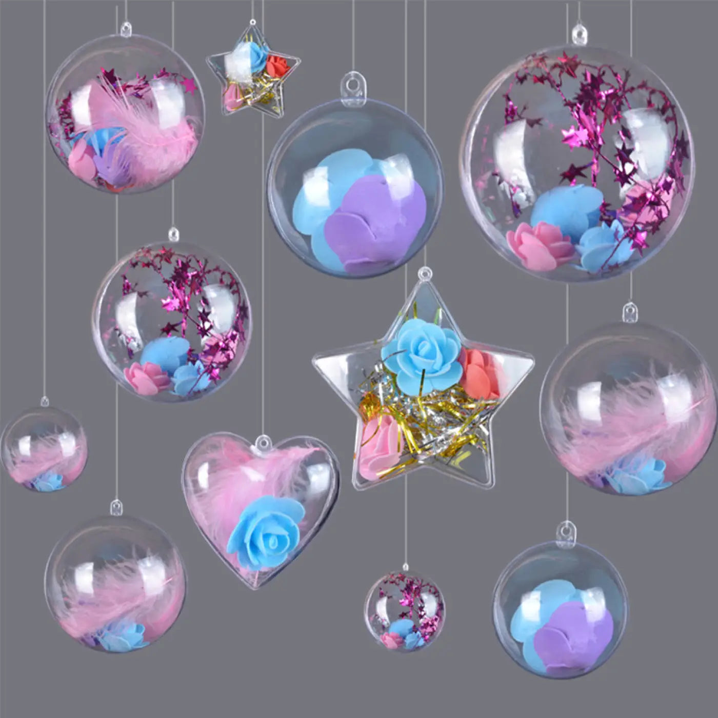 The Ball Depot transparent balls: Pendant transparent colored balls