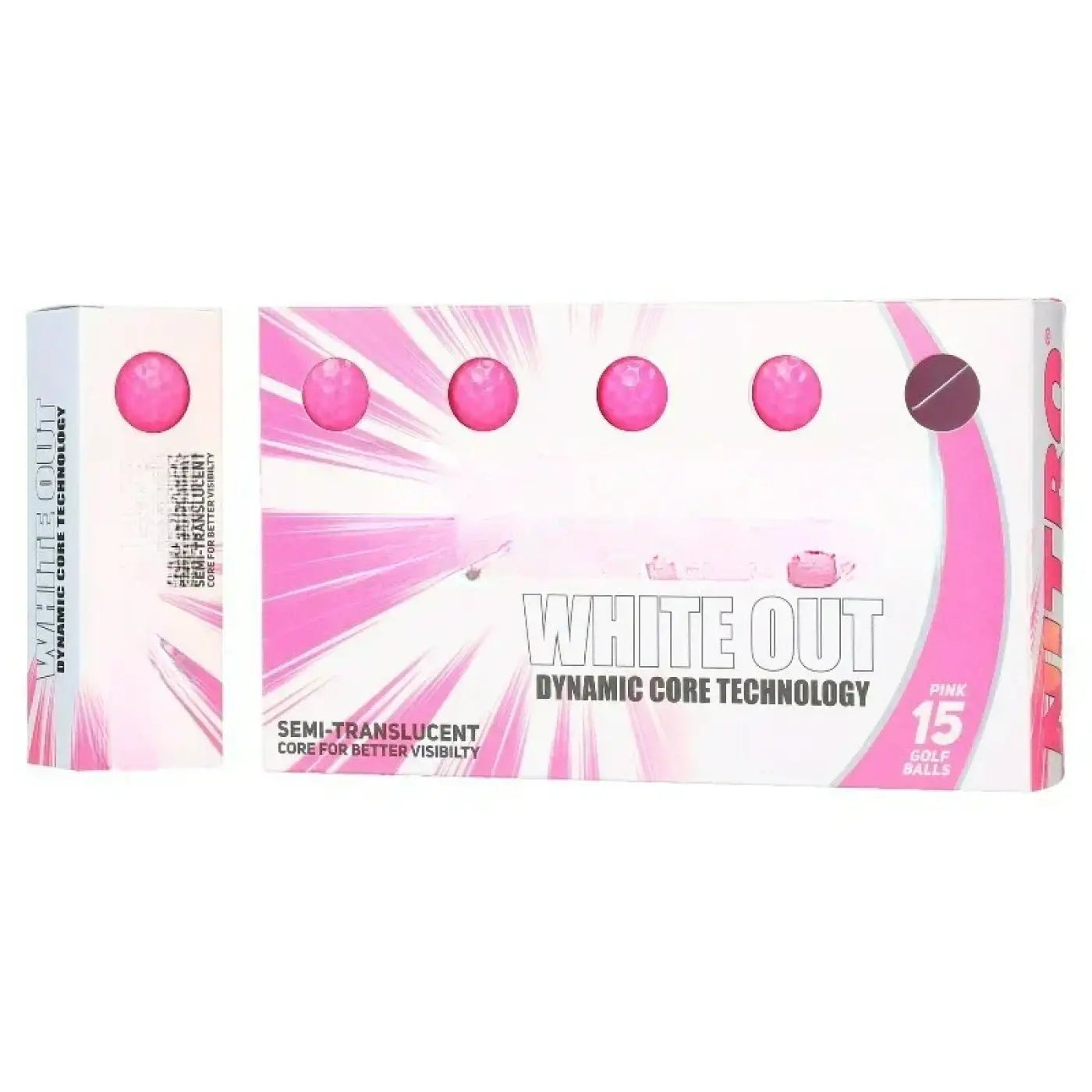 The Ball Depot golf ball: Pink White Out Golf Balls-15 Pieces