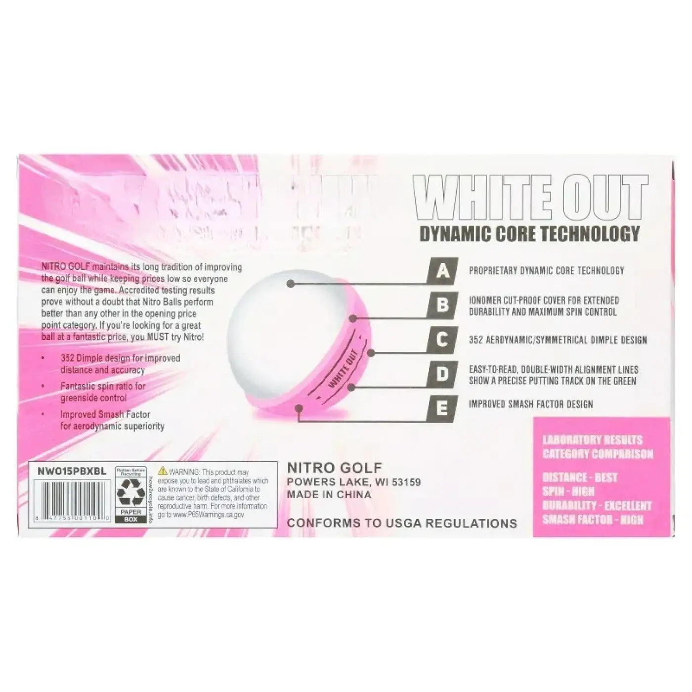 The Ball Depot golf ball: Pink White Out Golf Balls-15 Pieces