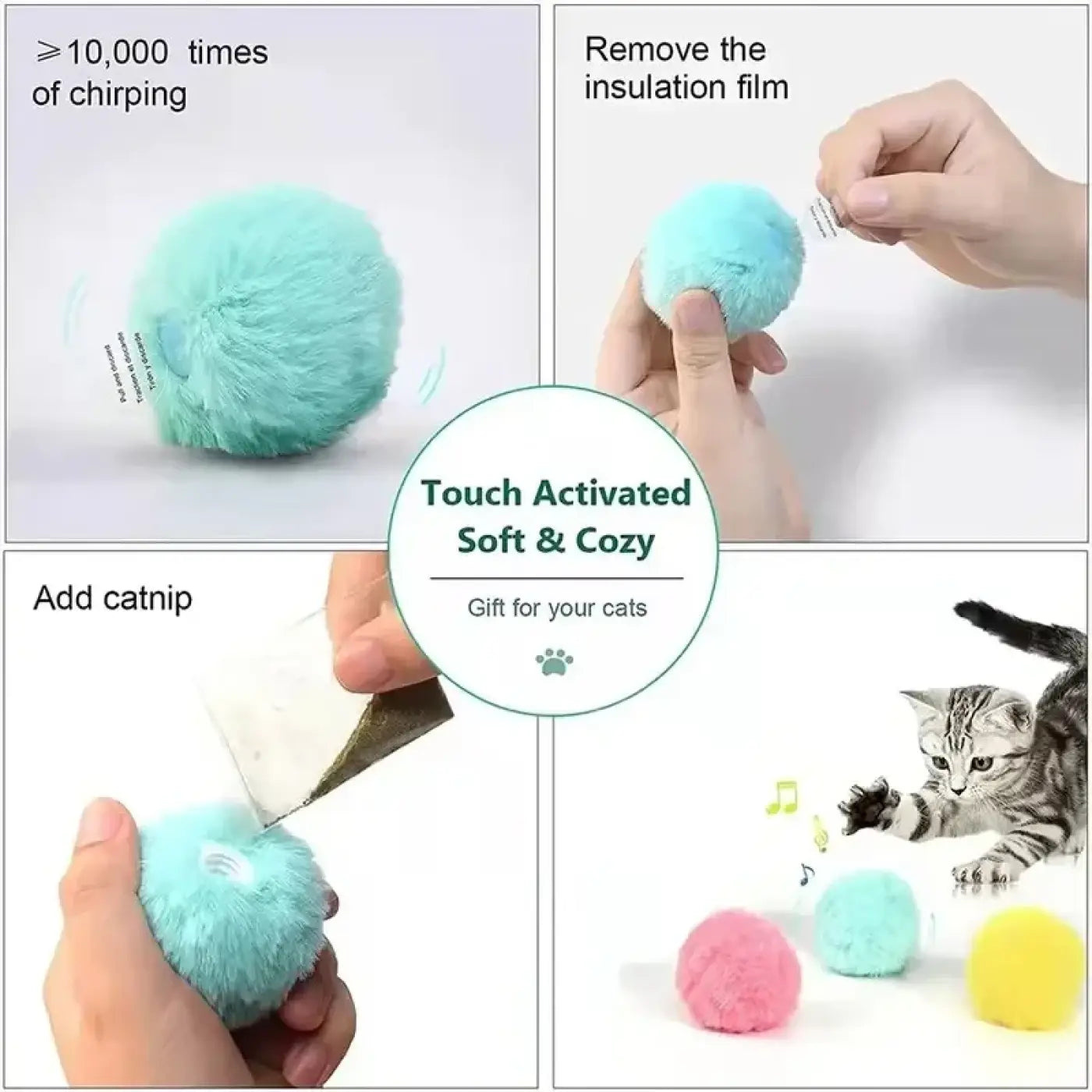 The Ball Depot Cat Balls: Plush Interactive Cat Toy Ball