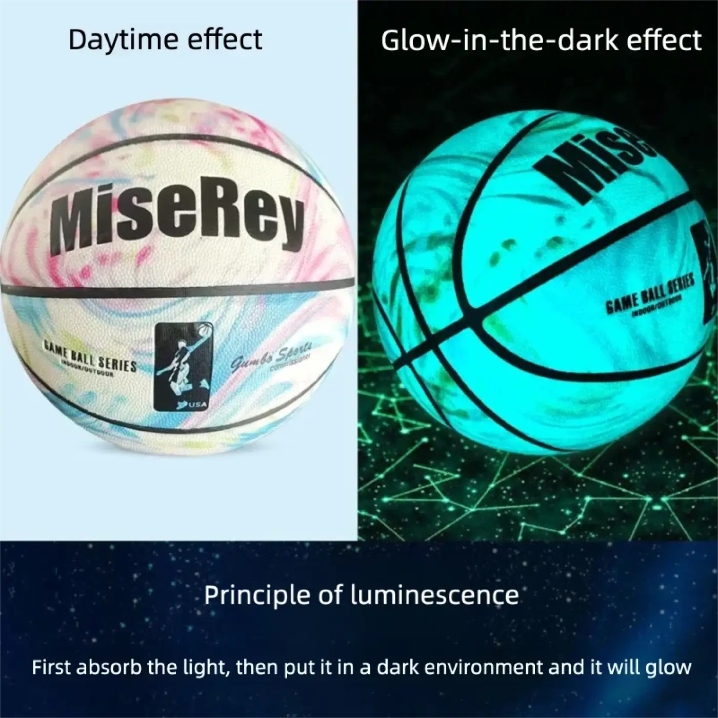 The Ball Depot basketball: Professional Glow-in-the-Dark Basketballs