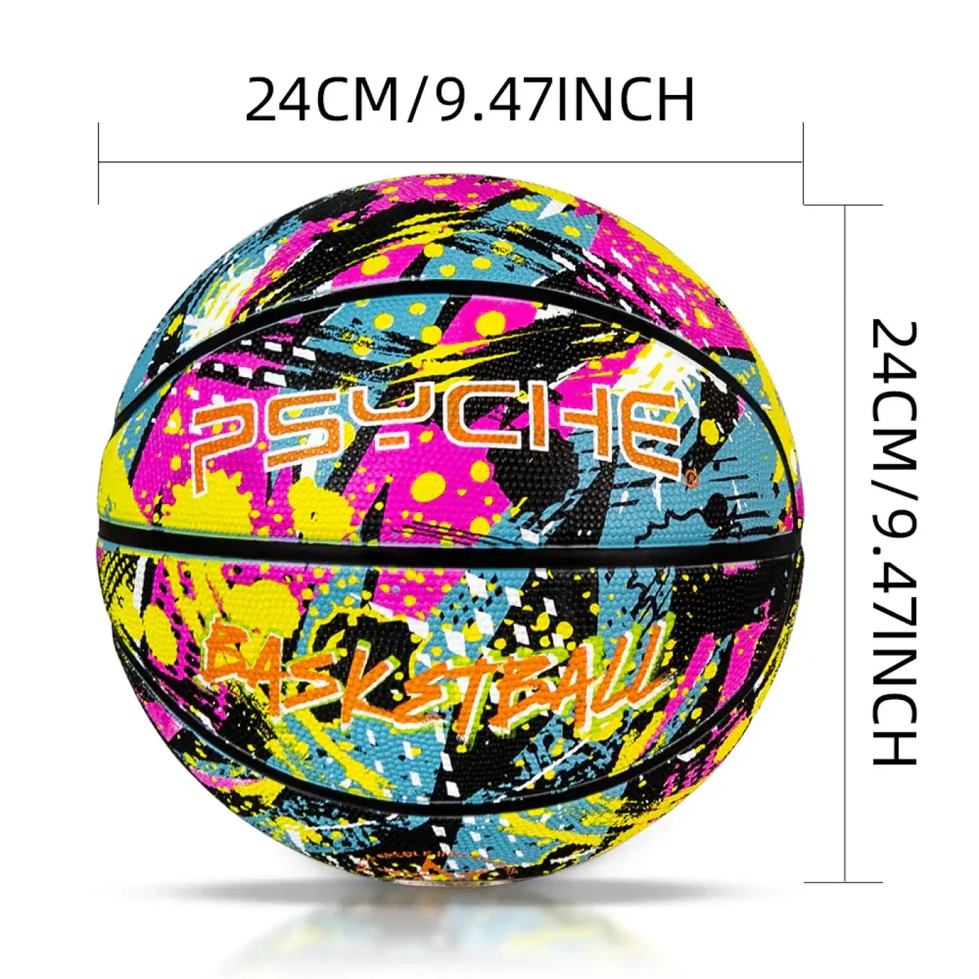 The Ball Depot basketball: PSYCHE Graffitti Rubber Basketball with pump