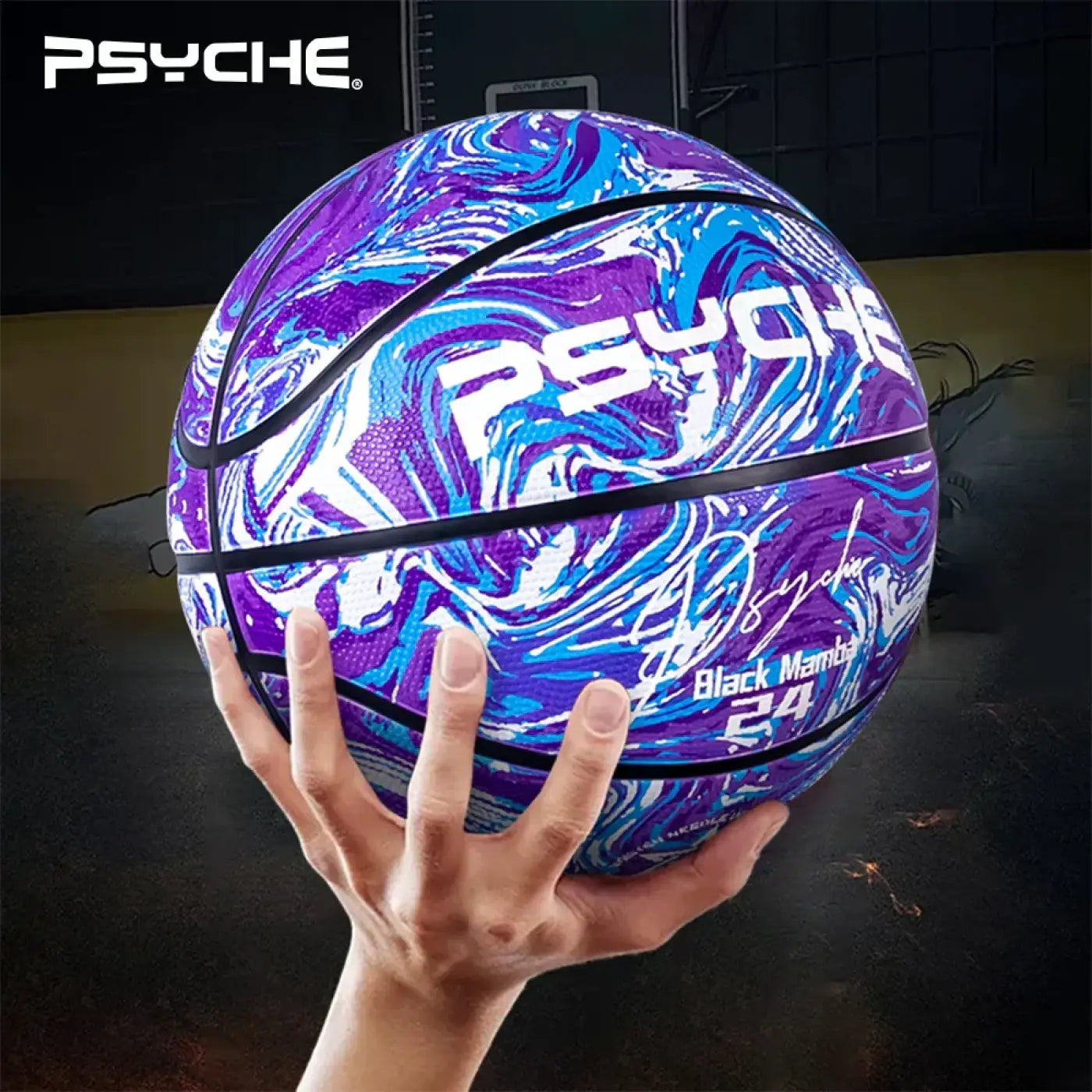 The Ball Depot basketball: PSYCHE Purple Official Size 7 Basketball