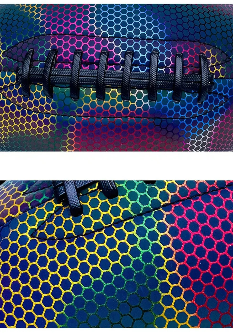 The Ball Depot football: PU Reflective Leather Luminescent Rugby Ball