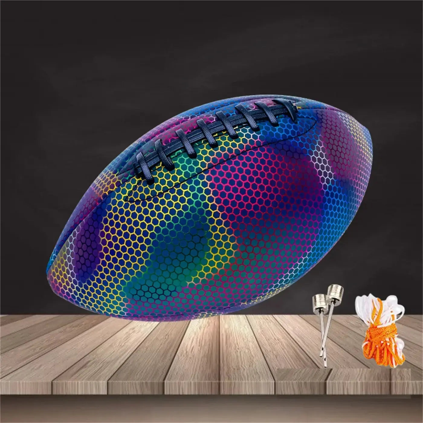 The Ball Depot football: PU Reflective Leather Luminescent Rugby Ball