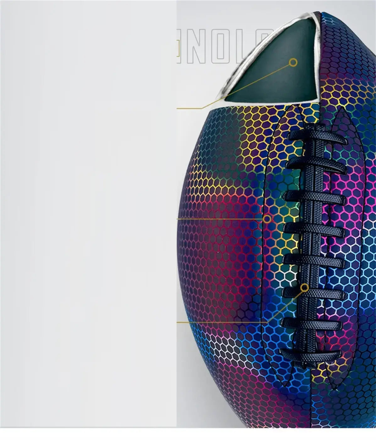 The Ball Depot football: PU Reflective Leather Luminescent Rugby Ball
