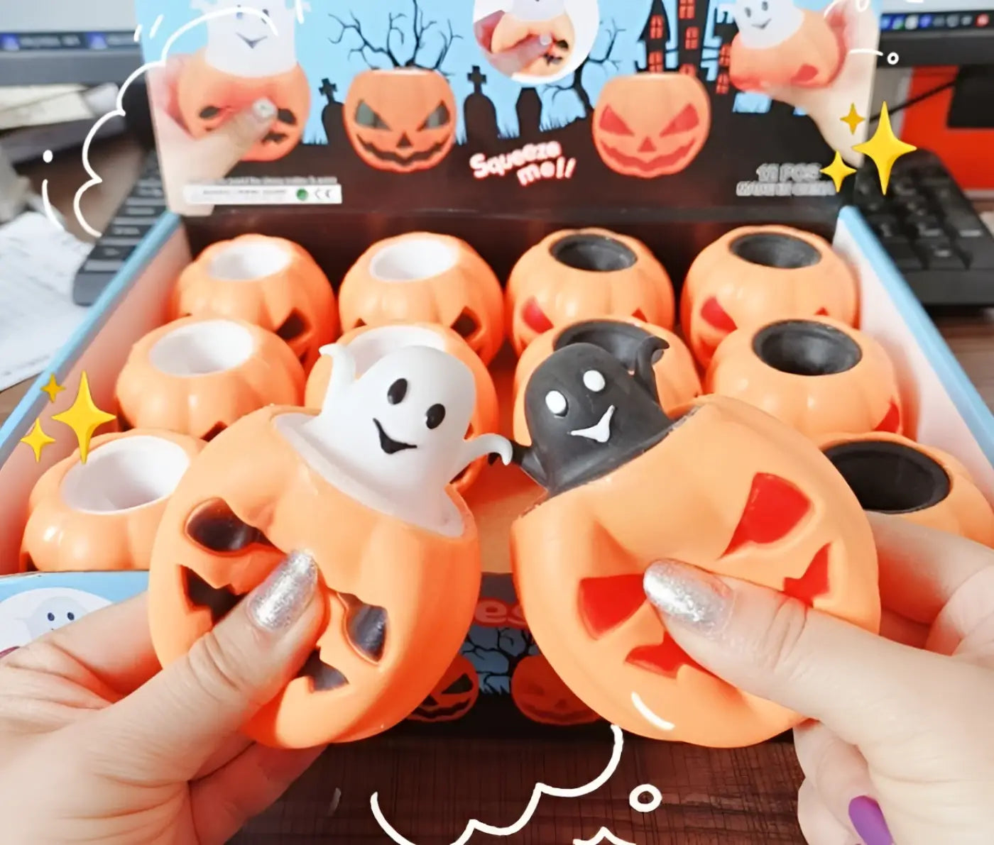The Ball Depot holiday balls: Pumpkin Head Pinch And Release Ball