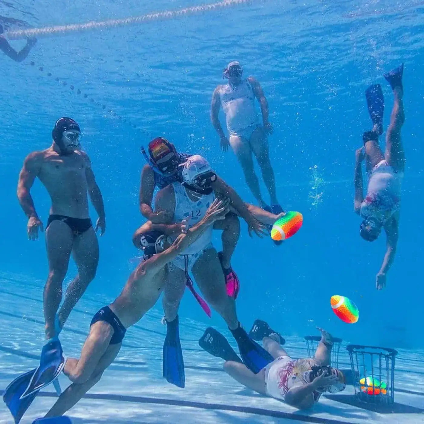 The Ball Depot american football: Rainbow-colored Inflatable Rugby Ball