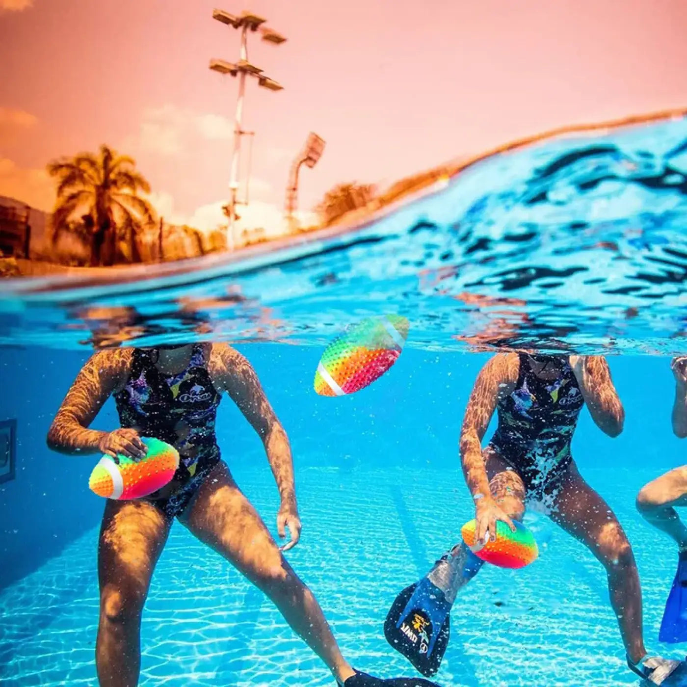 The Ball Depot american football: Rainbow-colored Inflatable Rugby Ball