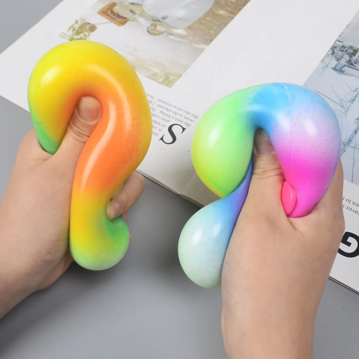 The Ball Depot stress balls: Rainbow Flour Ball Elastic Tension Soft Rubber Ball