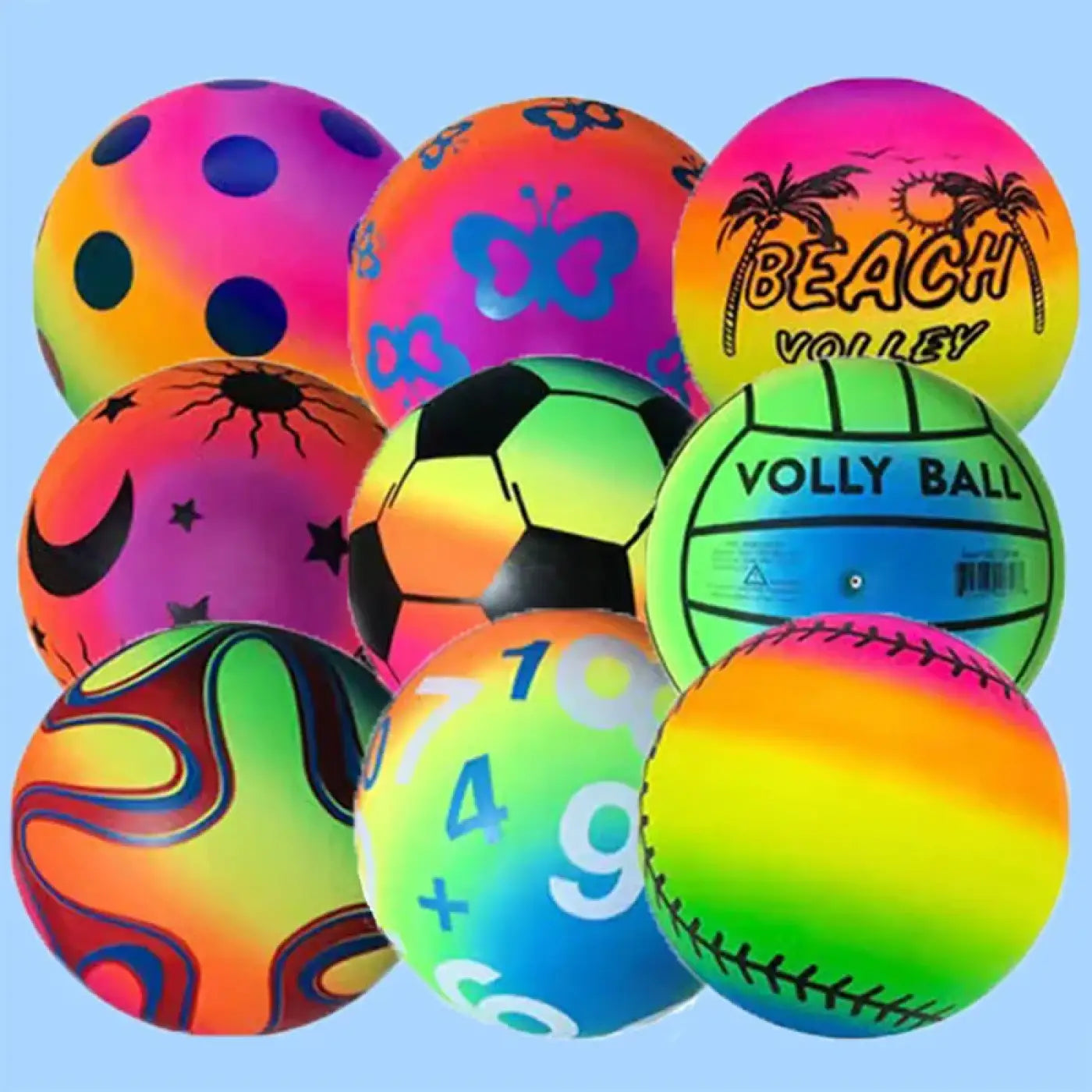The Ball Depot : Rainbow Ball Indoor and outdoor racket ball Inflatable leather ball Flower colored ball Multiple colored patterns 2pcs