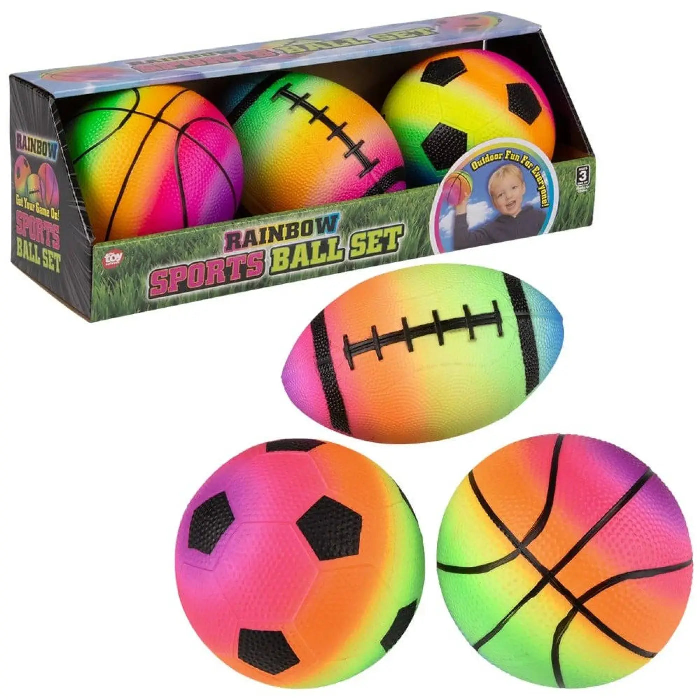 La Luna Bella - Toys ball game set: Rainbow Sports Ball Set 5-6"