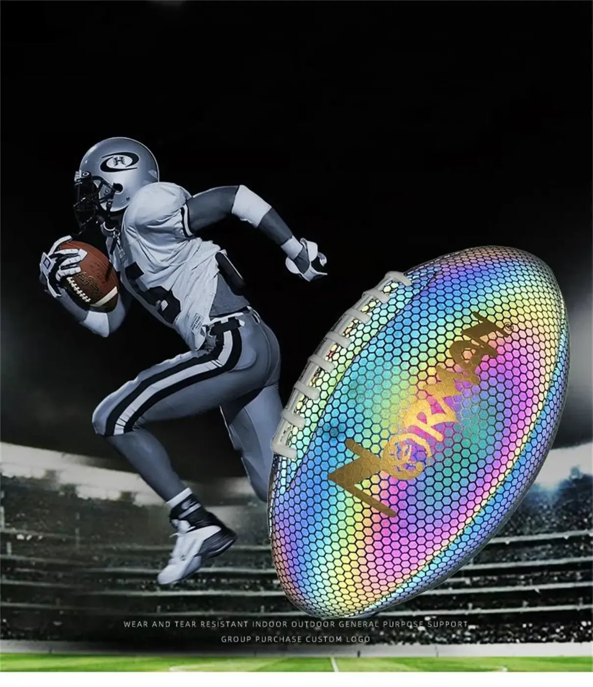 The Ball Depot american football: Reflective Adult Competition Training Football Ball
