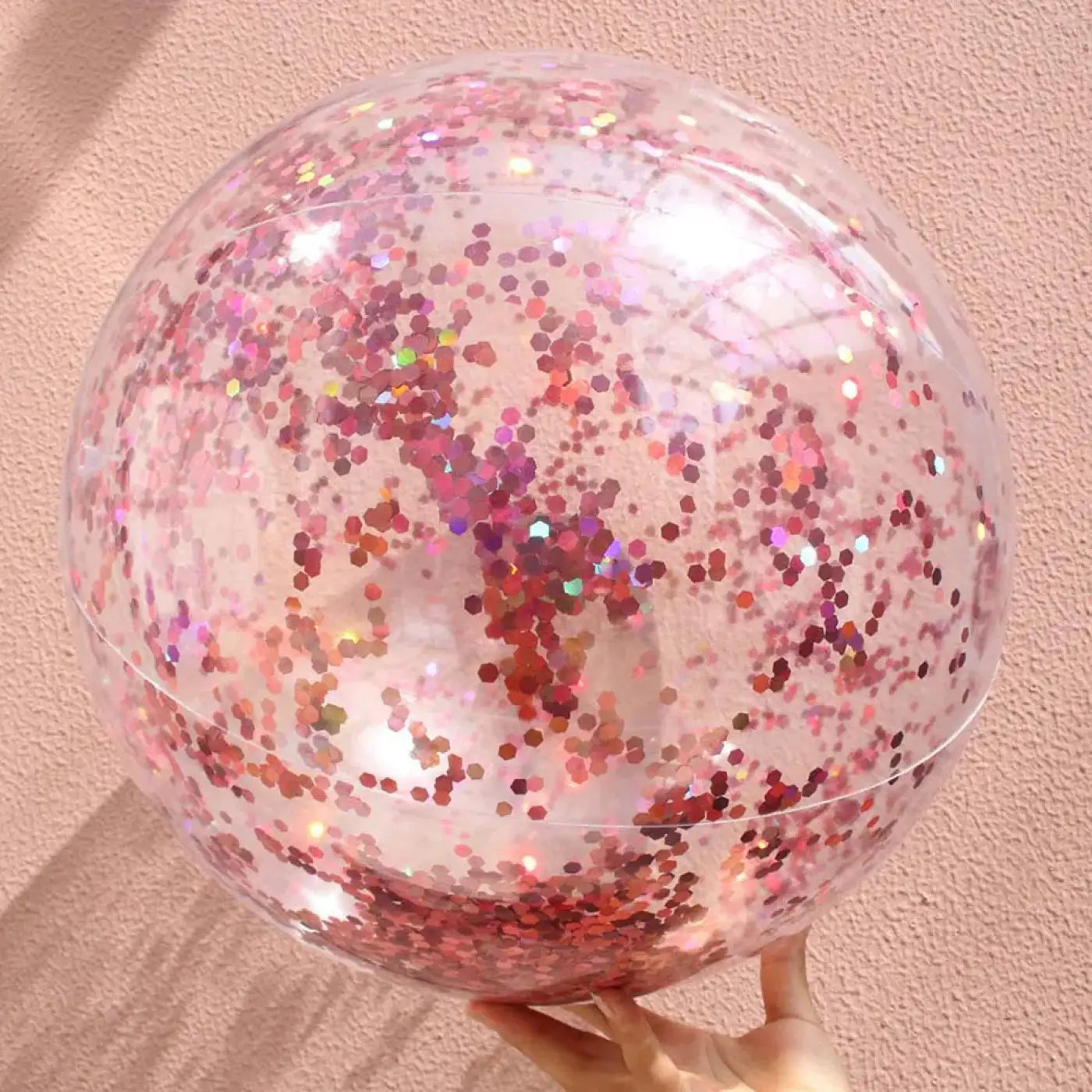 The Ball Depot beach ball: Round Transparent Glitter Ball