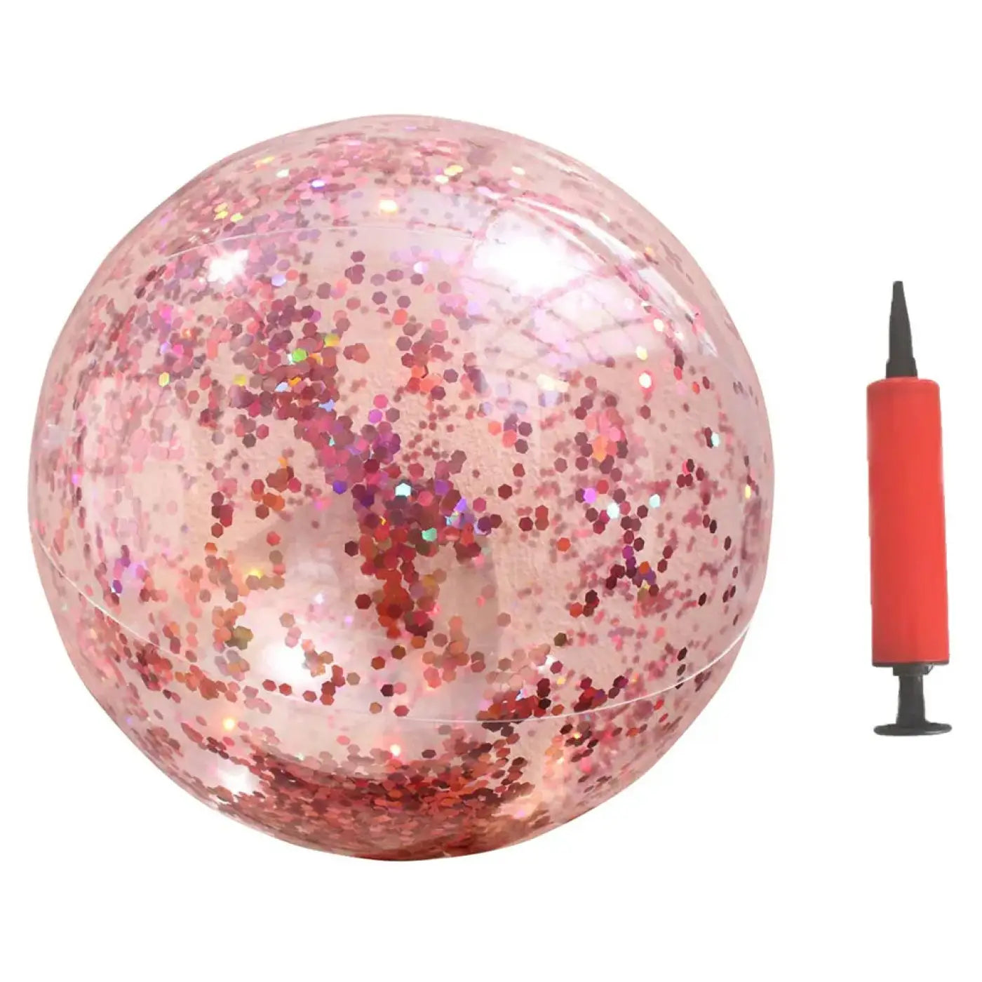 The Ball Depot beach ball: Round Transparent Glitter Ball