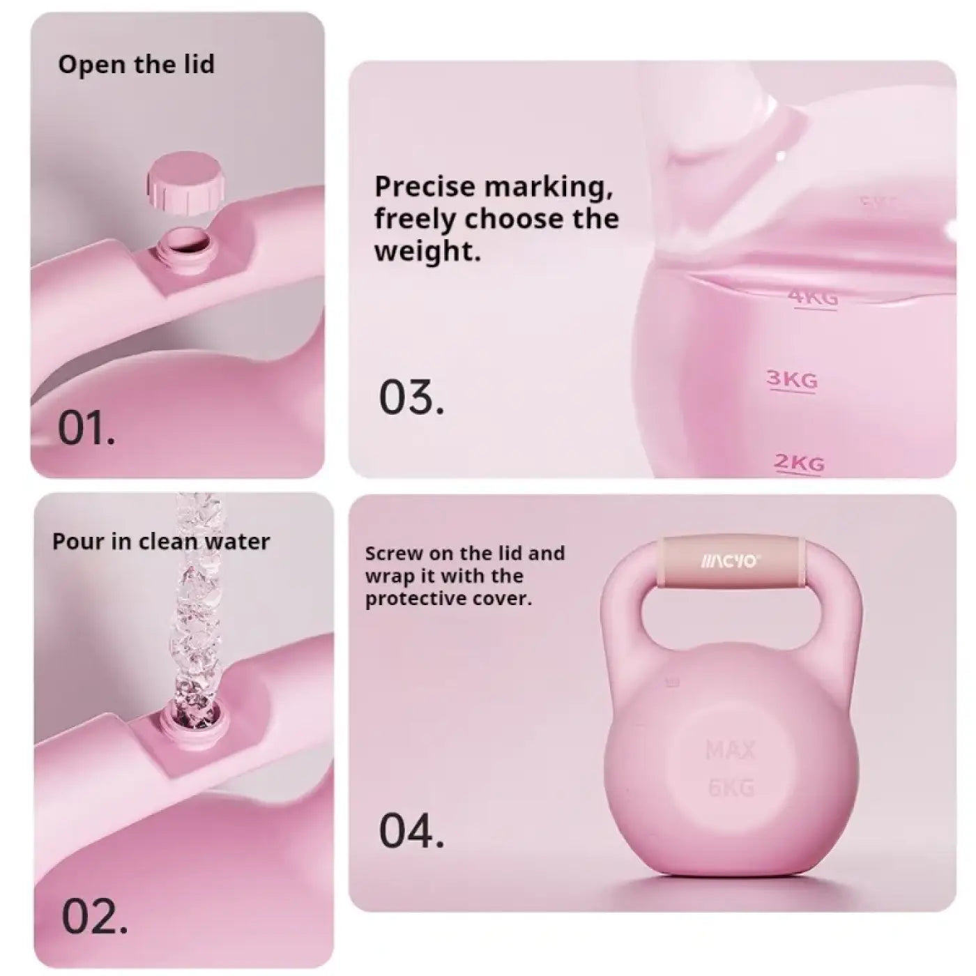 The Ball Depot medicine ball: Self-Injection Water-filled Kettlebell 1-6kg