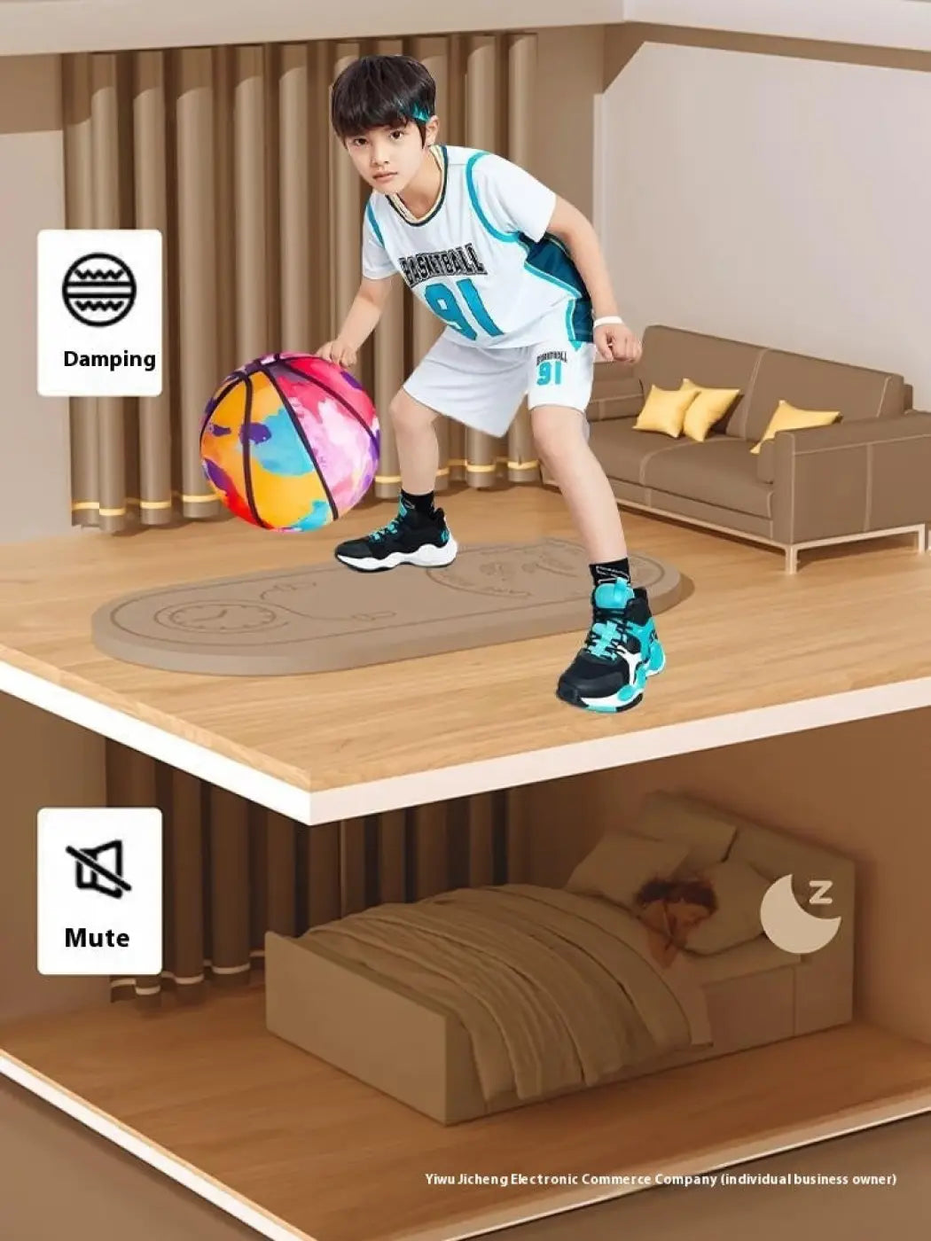 The Ball Depot basketball: Silent Basketball Silent Indoor Sports Children Pat Ball