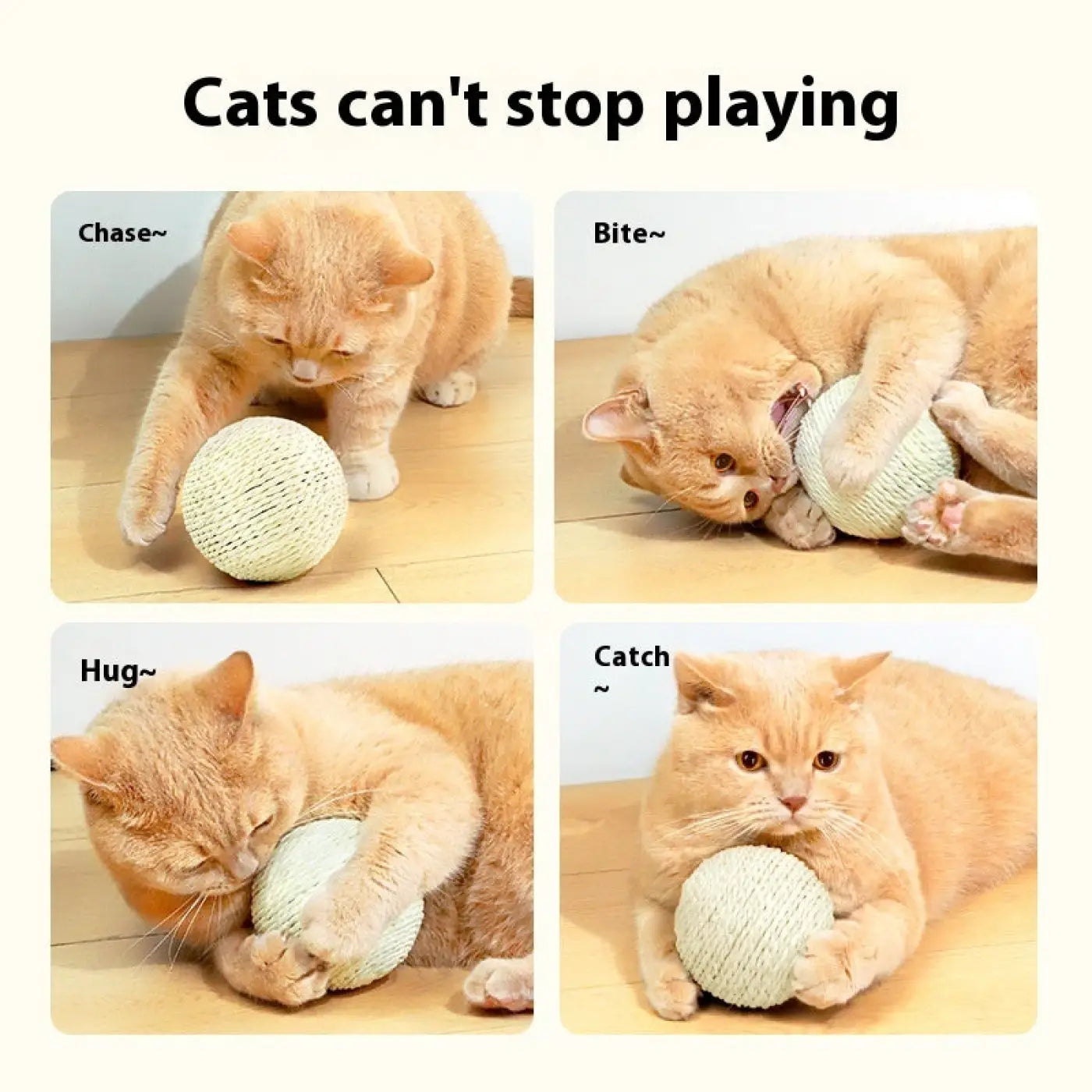 The Ball Depot cat toys: Sisal Oversized Self-Hi Relieving Cat Scratch Ball