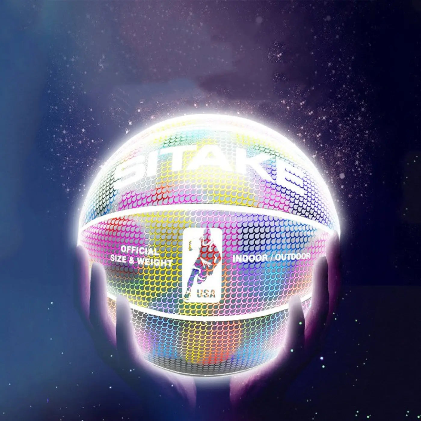 The Ball Depot basketball: SITAKE Luminous Camouflage Reflective Basketballs