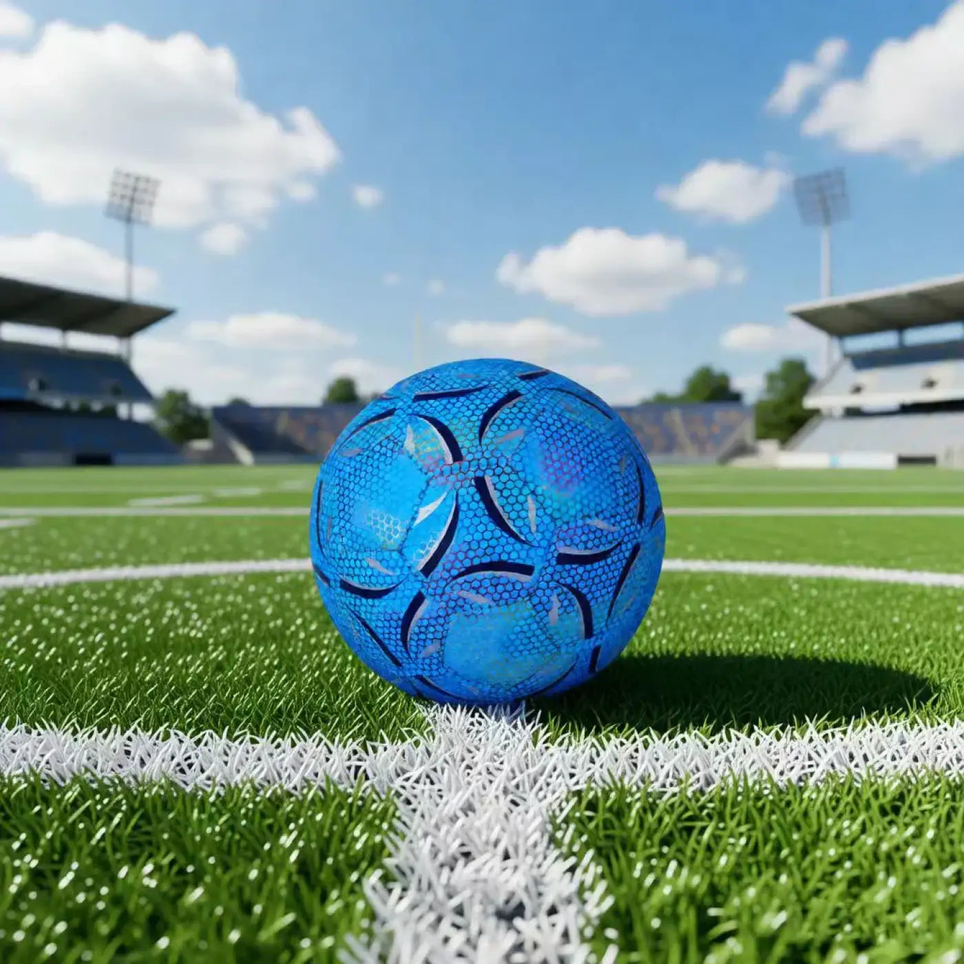 The Ball Depot glow soccer ball: Size 5 Blue Glowing Soccer Ball