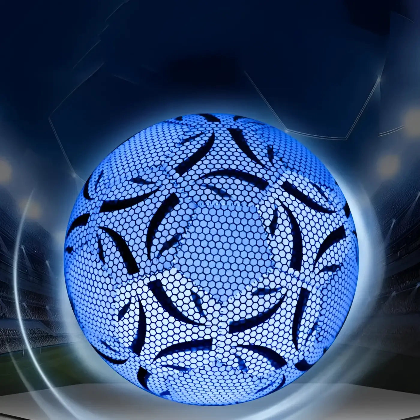 The Ball Depot glow soccer ball: Size 5 Blue Glowing Soccer Ball