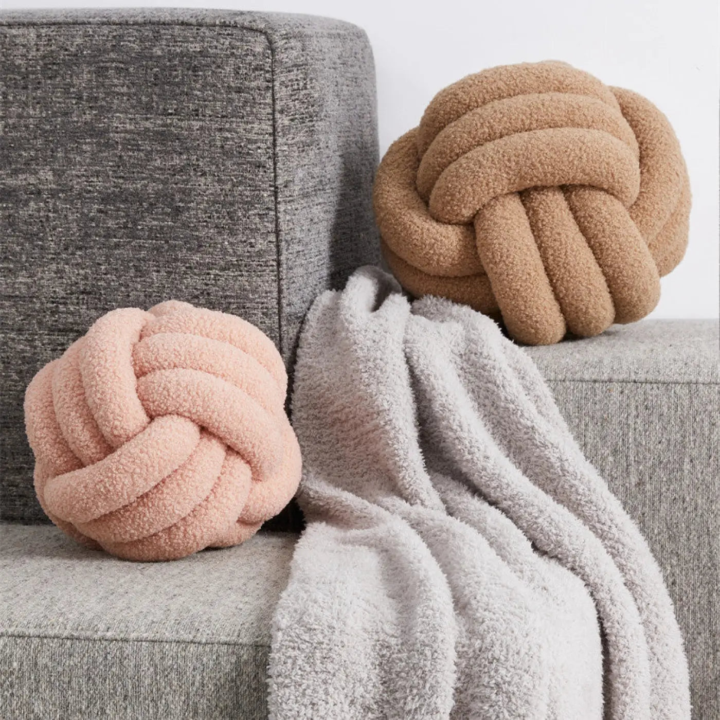 The Ball Depot ball pillow: Sofa Knotted Ball Pillow